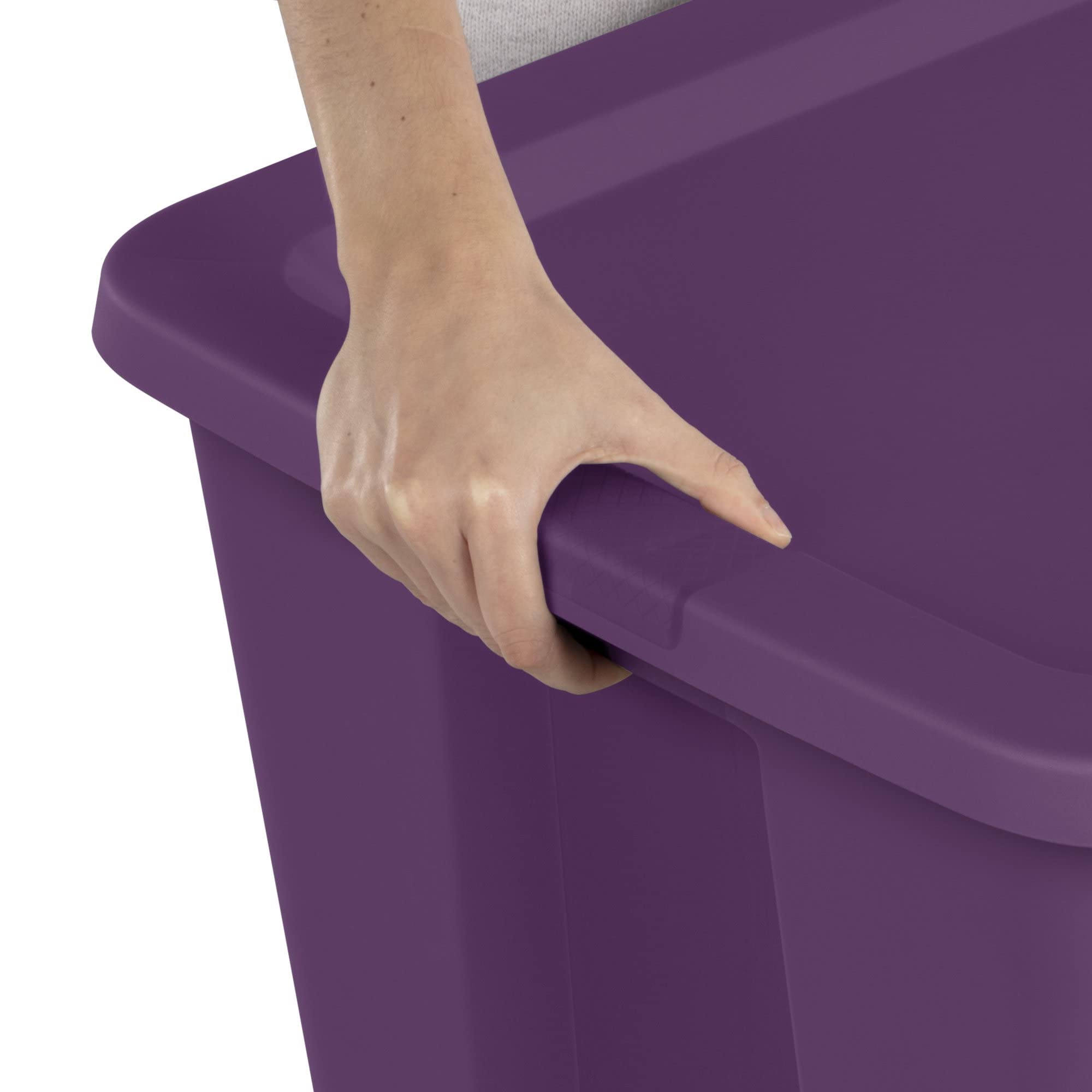 sterilite-lidded-stackable-30-gallon-storage-tote-with-molded-in-handles-6-pack- image 4