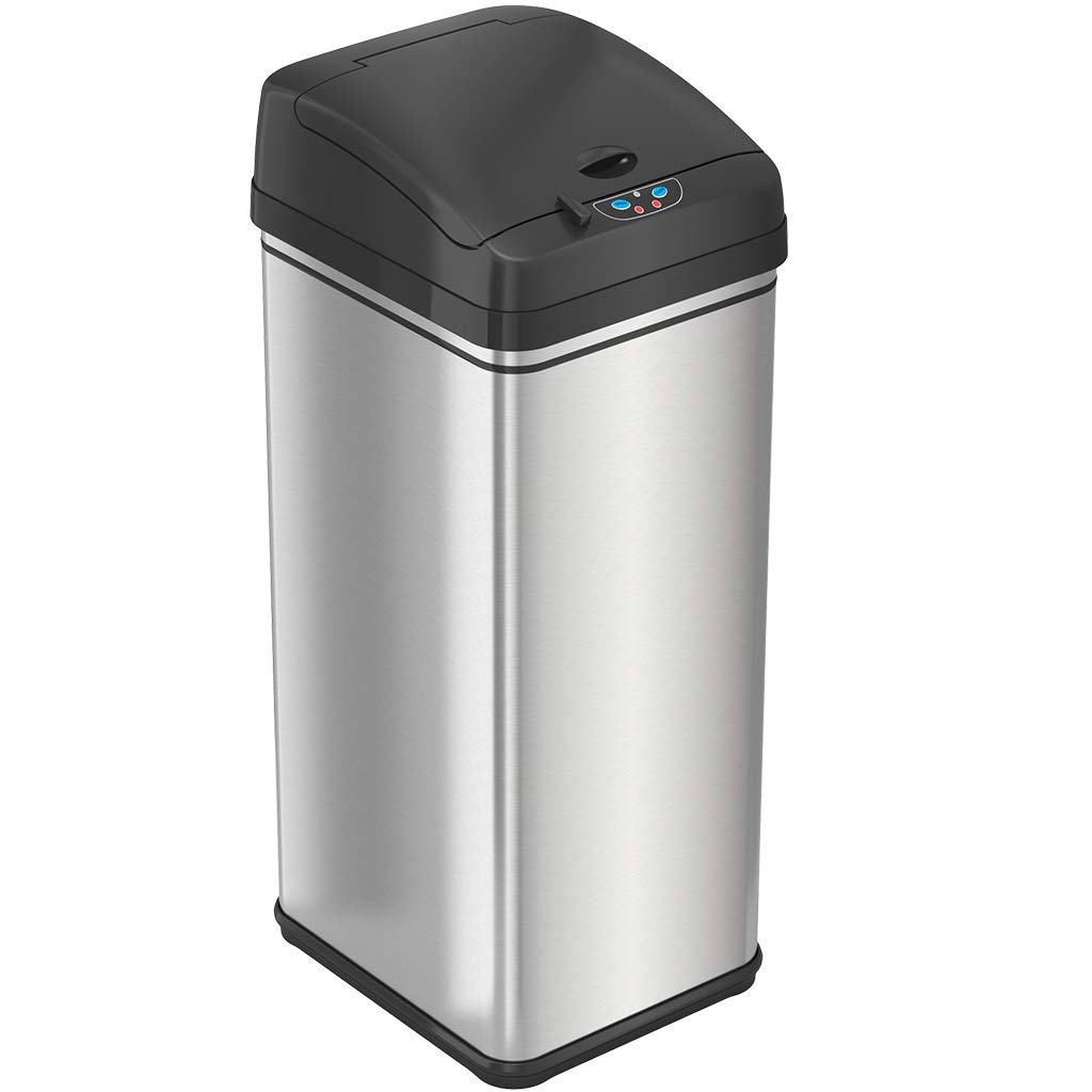 itouchless-50-liter-13-gallon-sensor-dog-proof-trash-can-with-lid-lock-stainless image 4