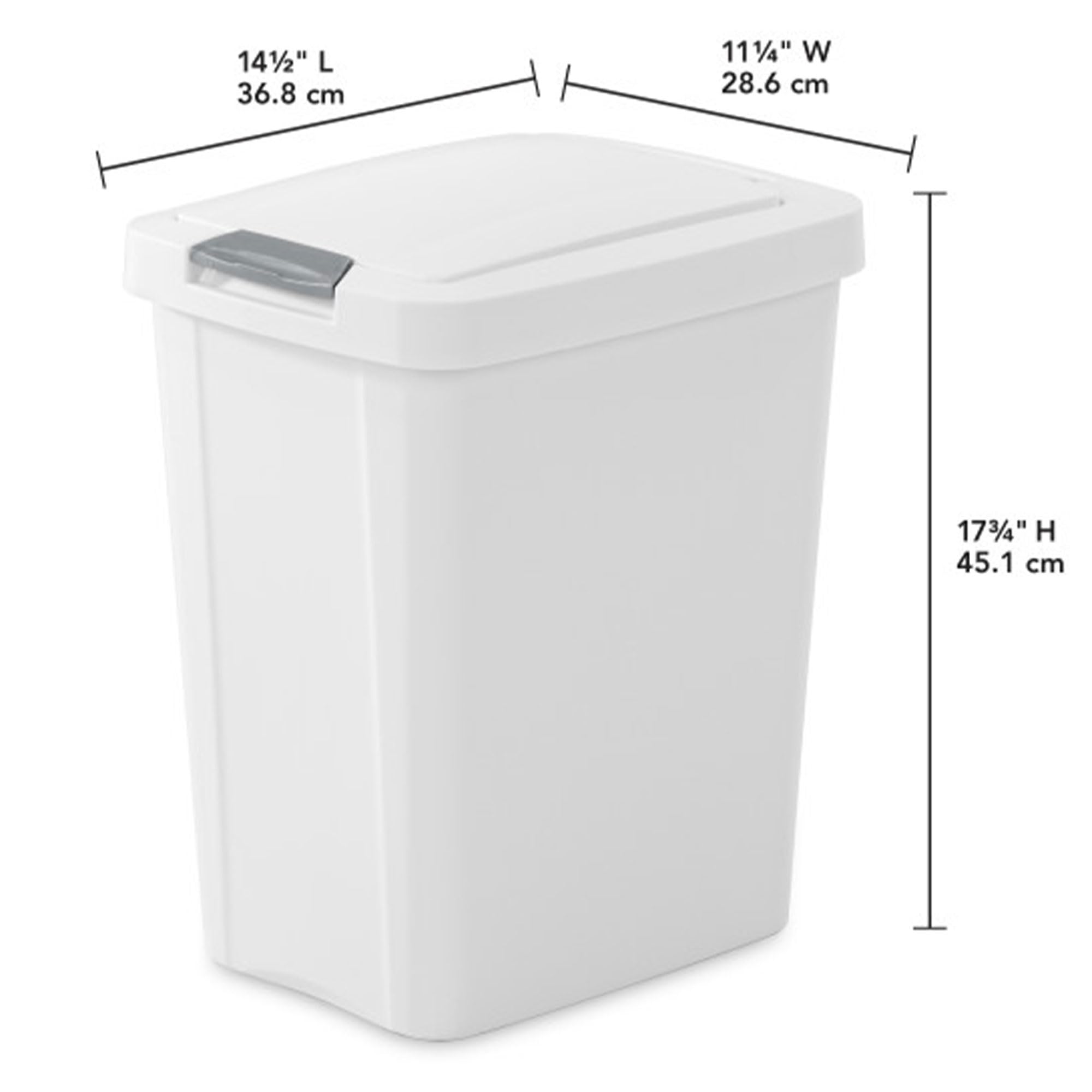 sterilite-7-5-gallon-touchtop-wastebasket-with-touch-open-lid-white-8-pack image 3