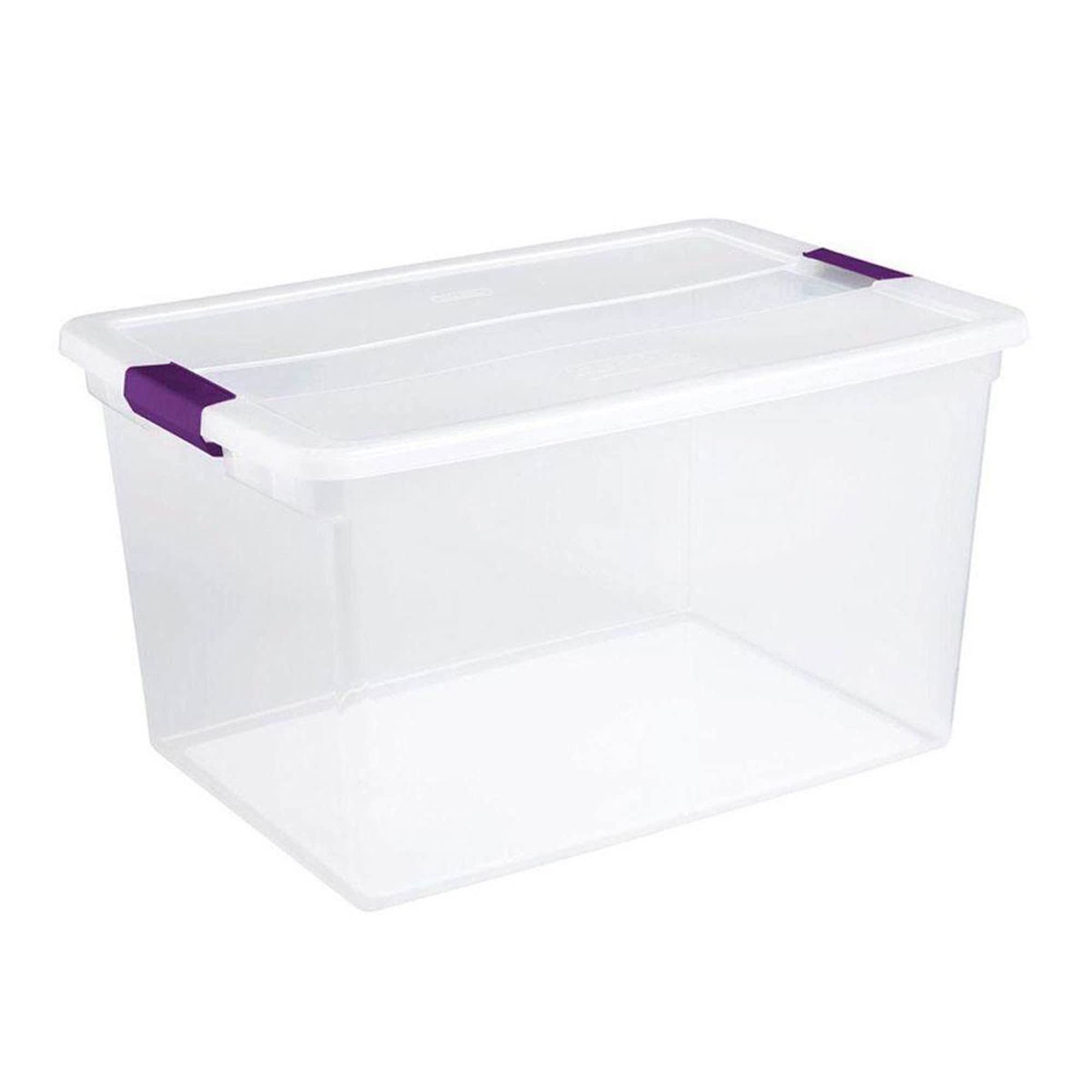 sterilite-clear-box-storage-container-6-pack-27-qt-totes-stackable-with-lids-pin image 2