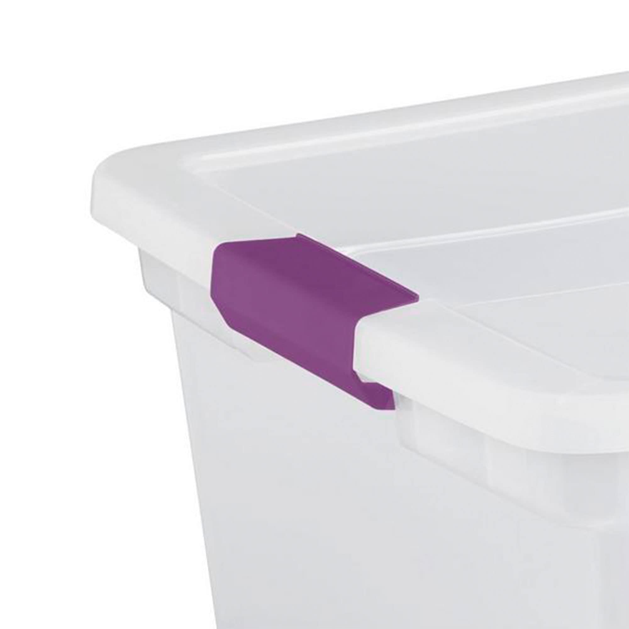 sterilite-clear-box-storage-container-6-pack-27-qt-totes-stackable-with-lids-pin image 5