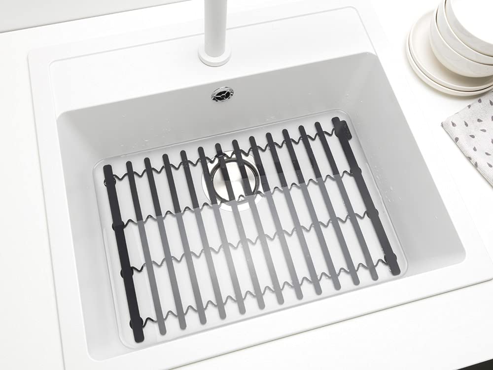 brabantia-extendable-dish-drying-mat-dark-gray-silicone-heat-resistant-kitchen-m image 3