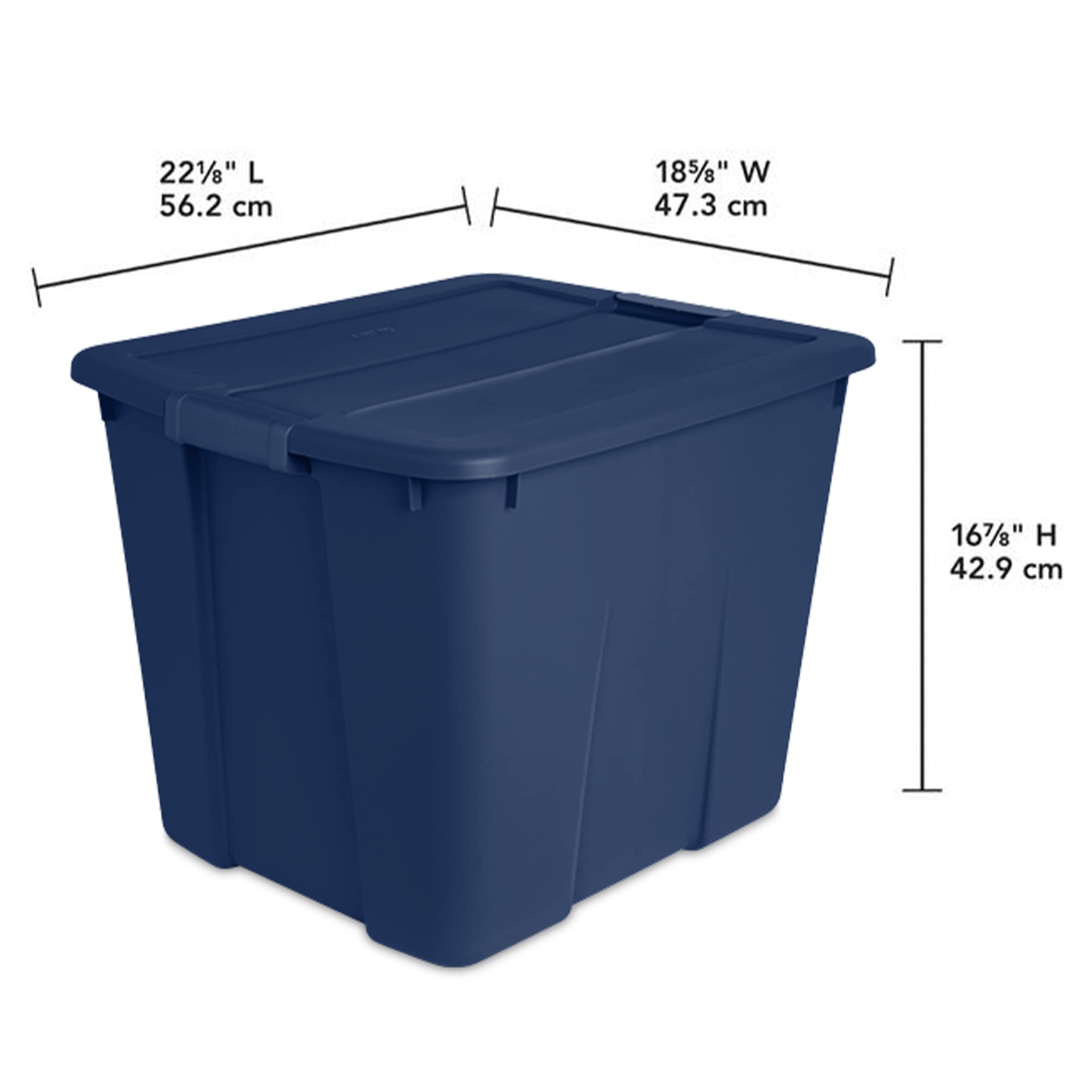 sterilite-20-gallon-stackable-plastic-storage-tote-with-latching-lid-marine-blue image 7