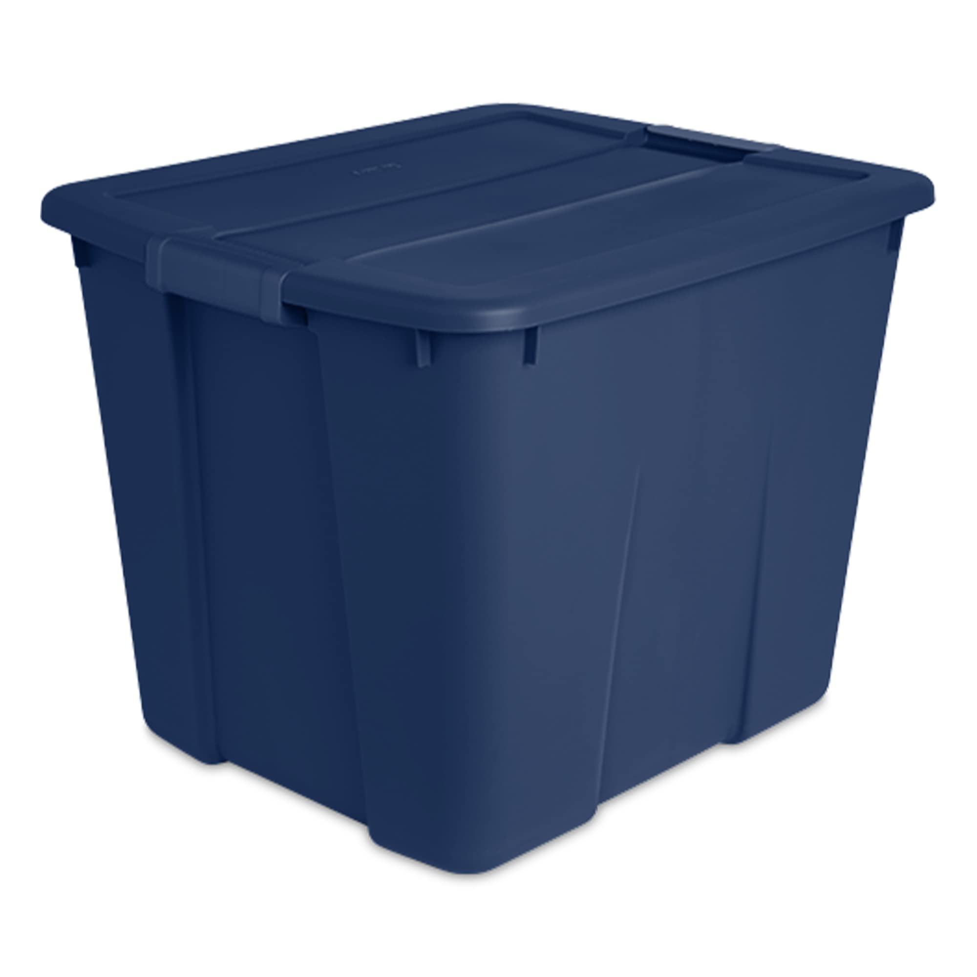 sterilite-20-gallon-stackable-plastic-storage-tote-with-latching-lid-marine-blue image 2