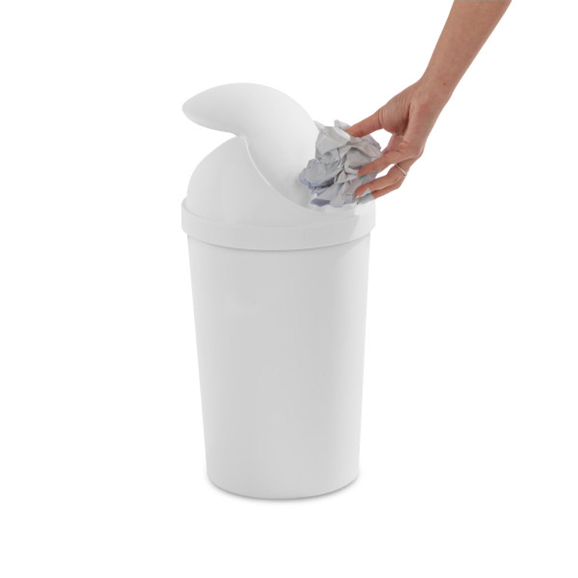 sterilite-3-gallon-round-swingtop-wastebasket-with-lid-small-plastic-trash-can-f image 6
