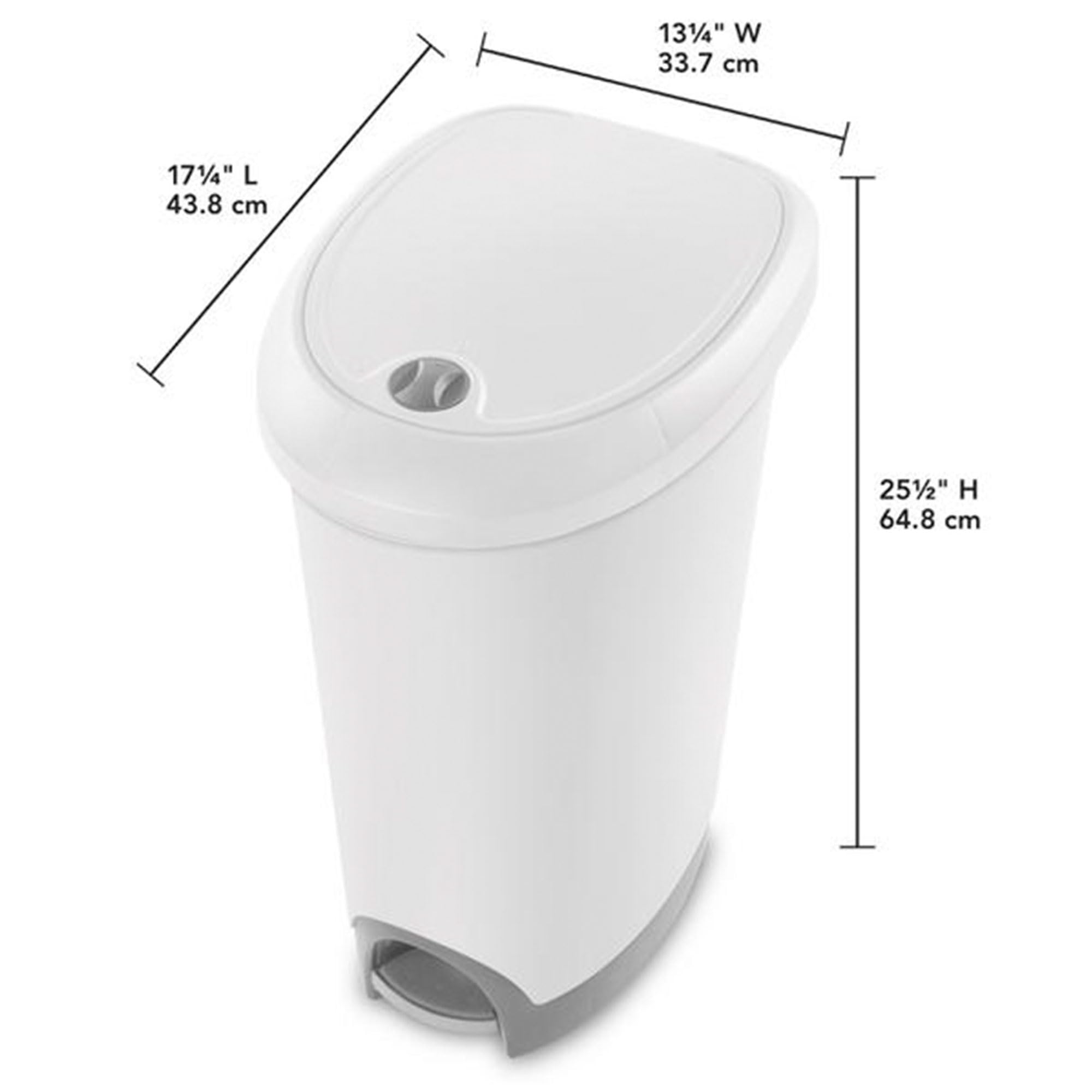 sterilite-12-6-gallon-locking-stepon-wastebasket-with-lid-2-pack-white image 2