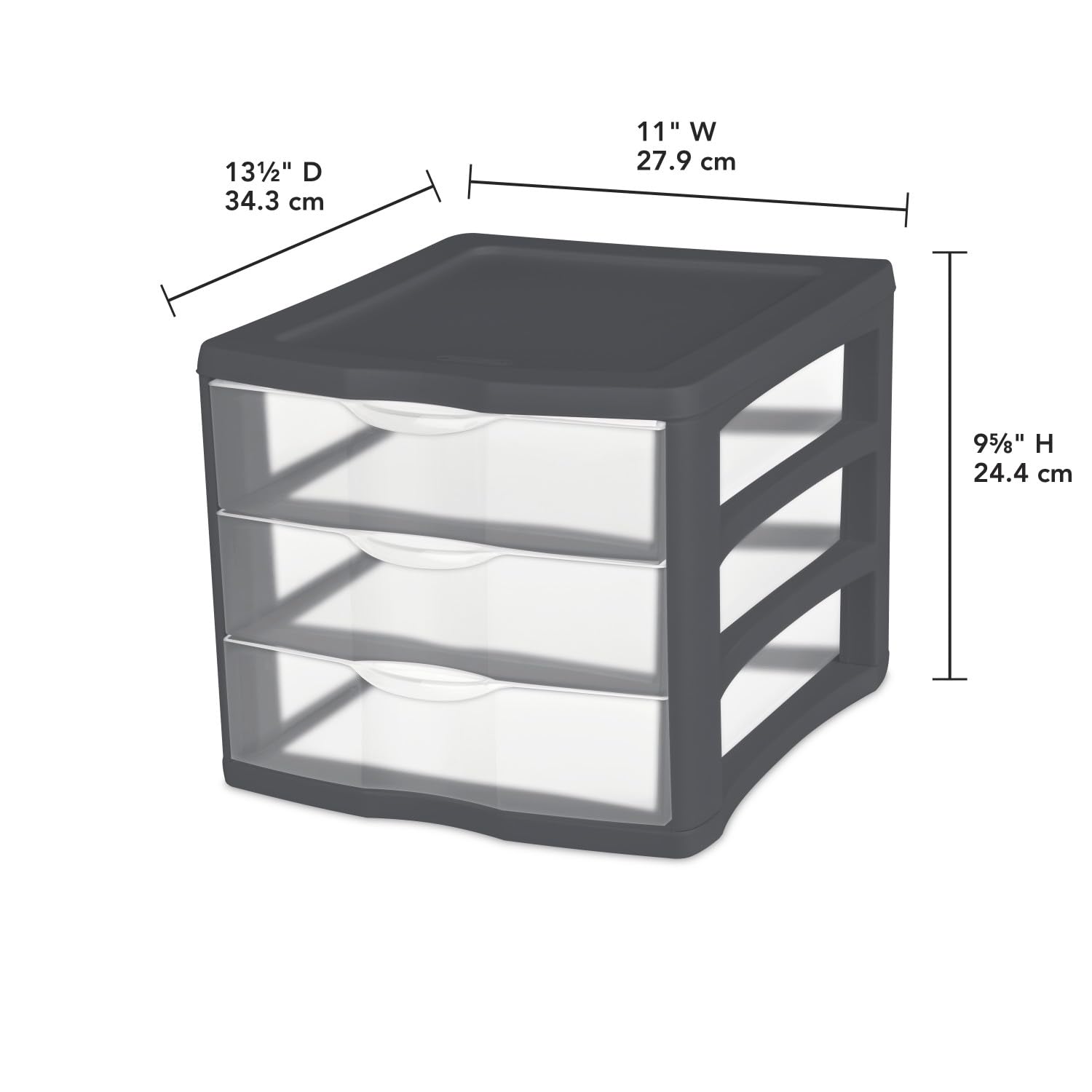 sterilite-3-drawer-unit-gray-flannel-countertop-storage-organizer-for-home-offic image 3