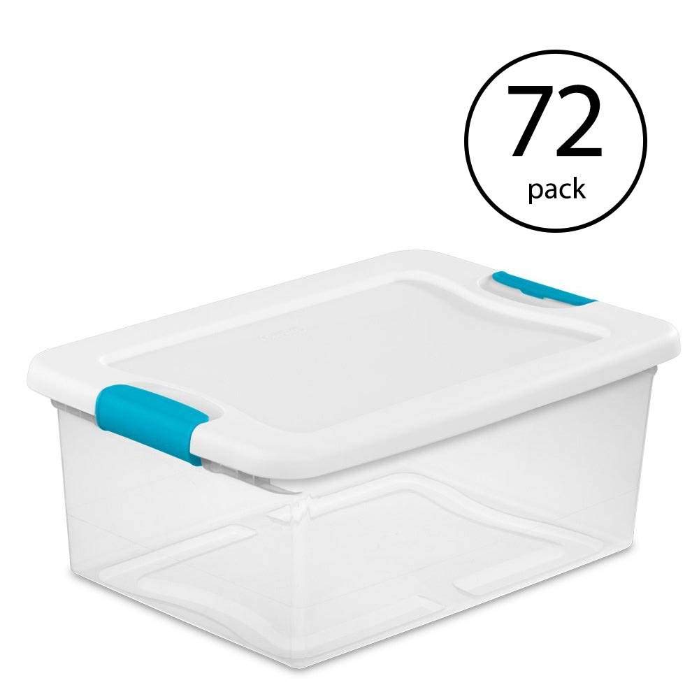 sterilite-15-quart-clear-stackable-latching-storage-box-72-pack-versatile-organi image 2