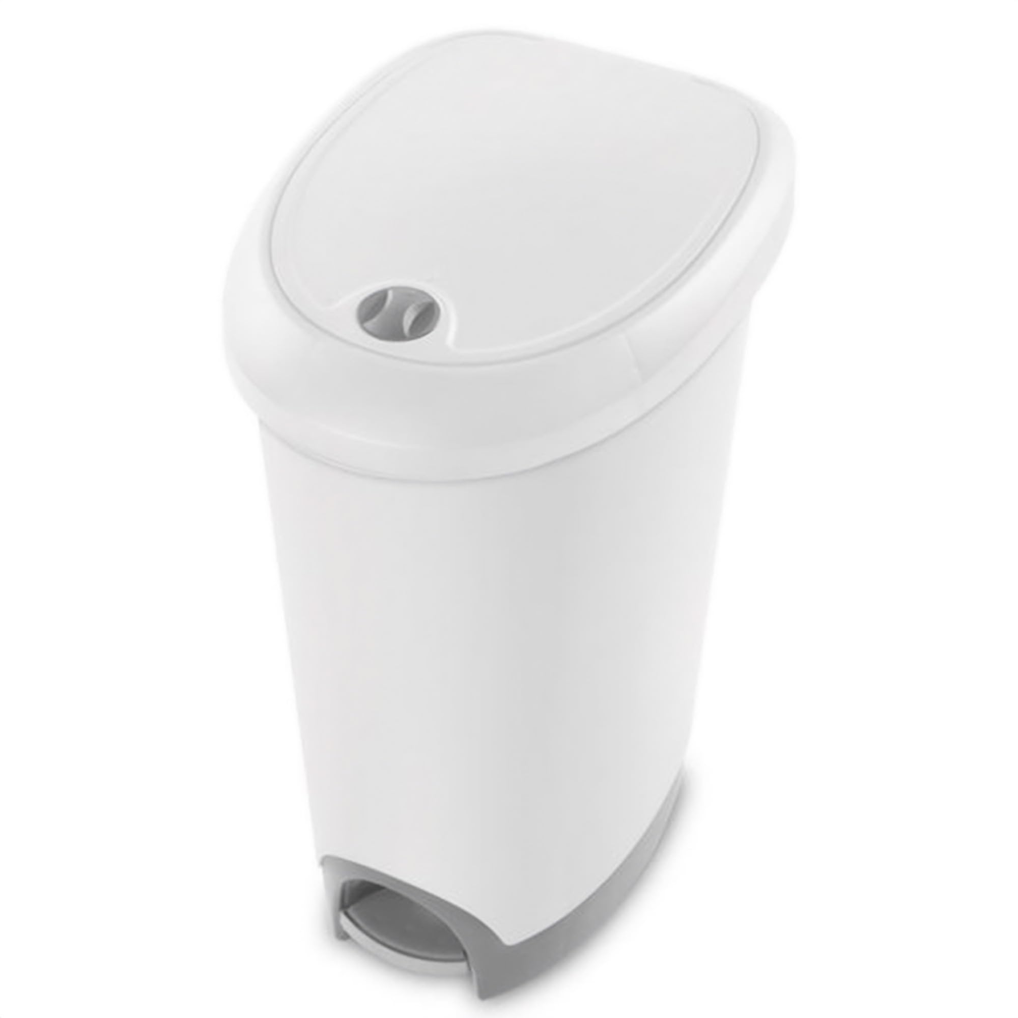 sterilite-12-6-gallon-locking-stepon-wastebasket-with-lid-2-pack-white image 1