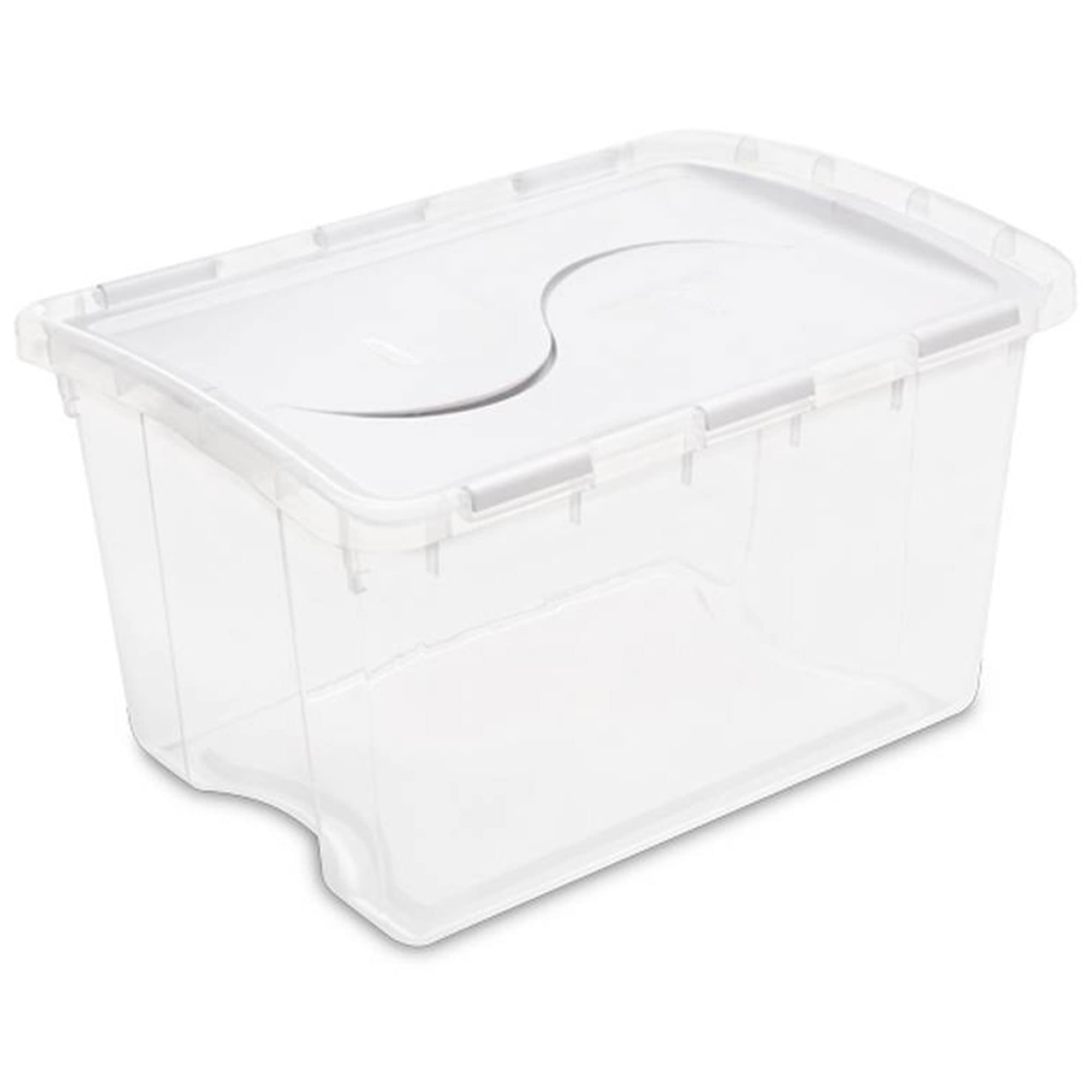sterilite-48-quart-multipurpose-clear-storage-box-tote-with-secure-hinged-lid-30 image 1