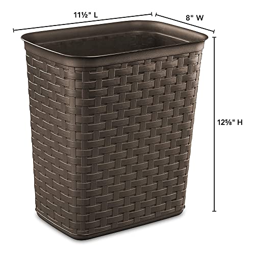 sterilite-weave-3-4-gallon-plastic-wastebasket-with-espresso-brown-finish-24-pac image 7