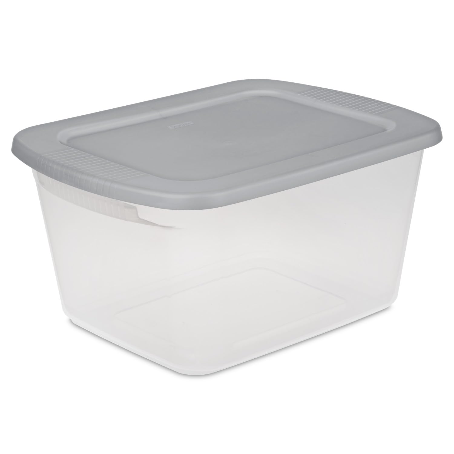 sterilite-60-qt-storage-box-set-with-clear-bases-and-gray-lids-stackable-plastic image 2