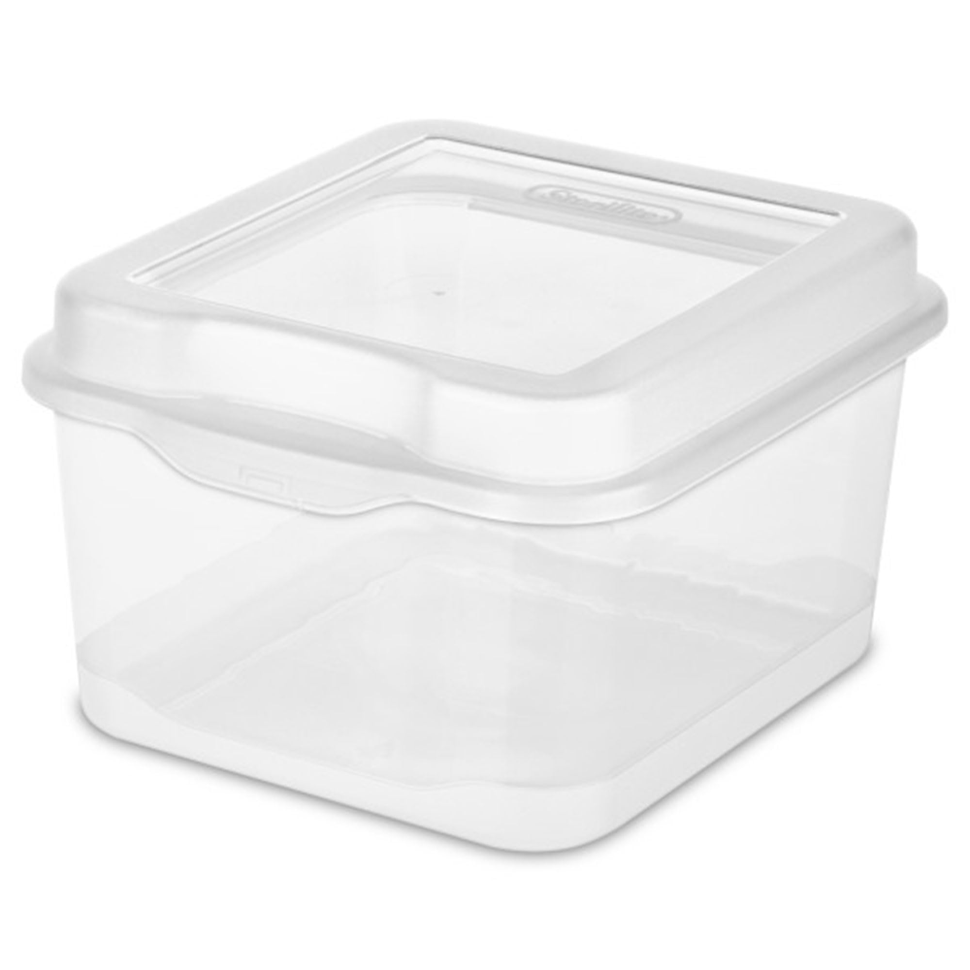 sterilite-fliptop-stackable-small-storage-bin-with-hinging-lid-clear-36-pack image 1