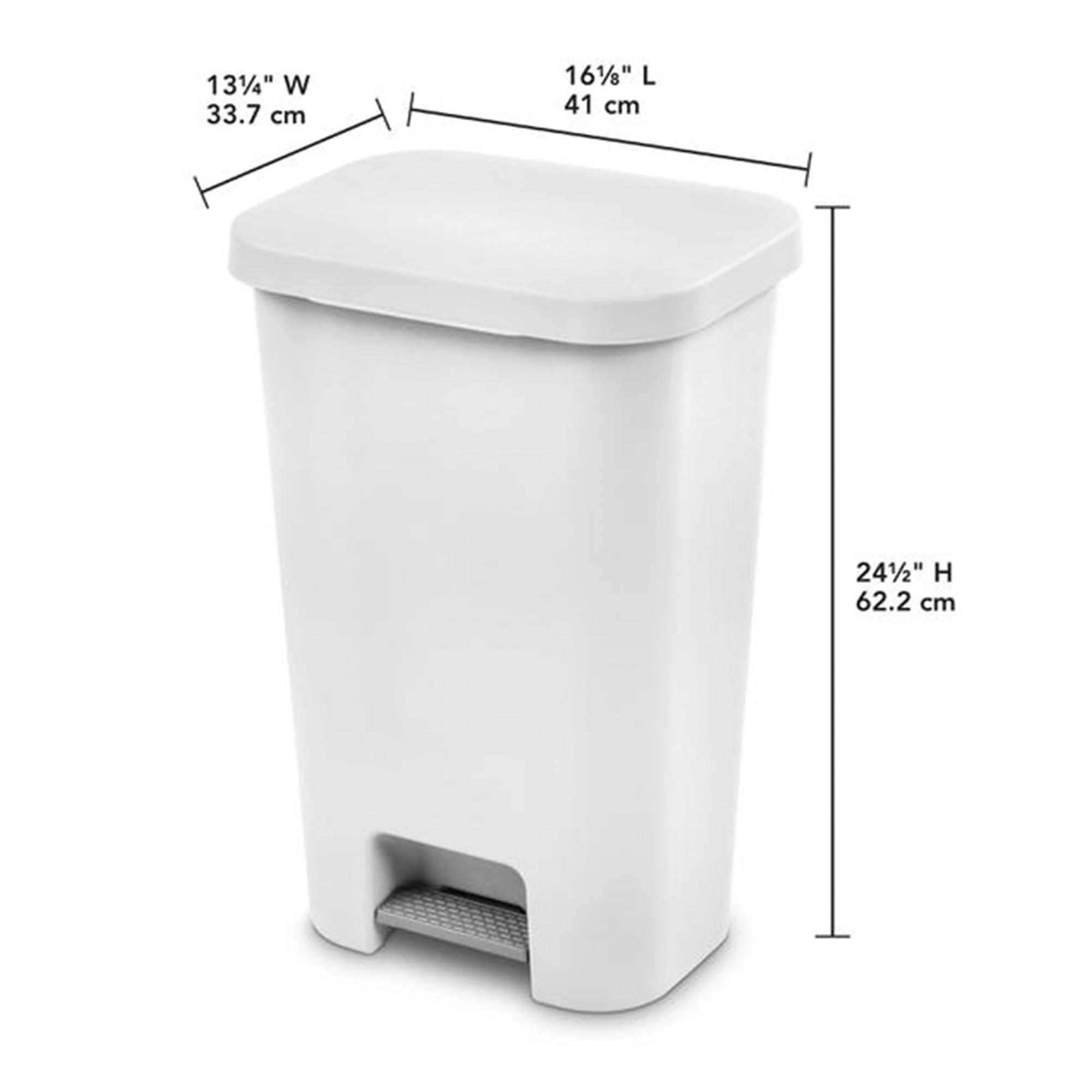 sterilite-11-9-gallon-stepon-wastebasket-with-lid-white-4-pack image 2