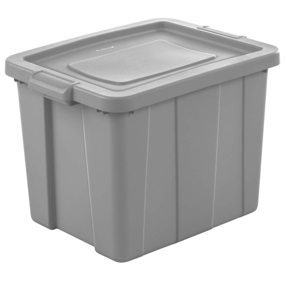 sterilite-18-gal-tuff1-storage-tote-with-lid-stackable-6-pack-gray image 1