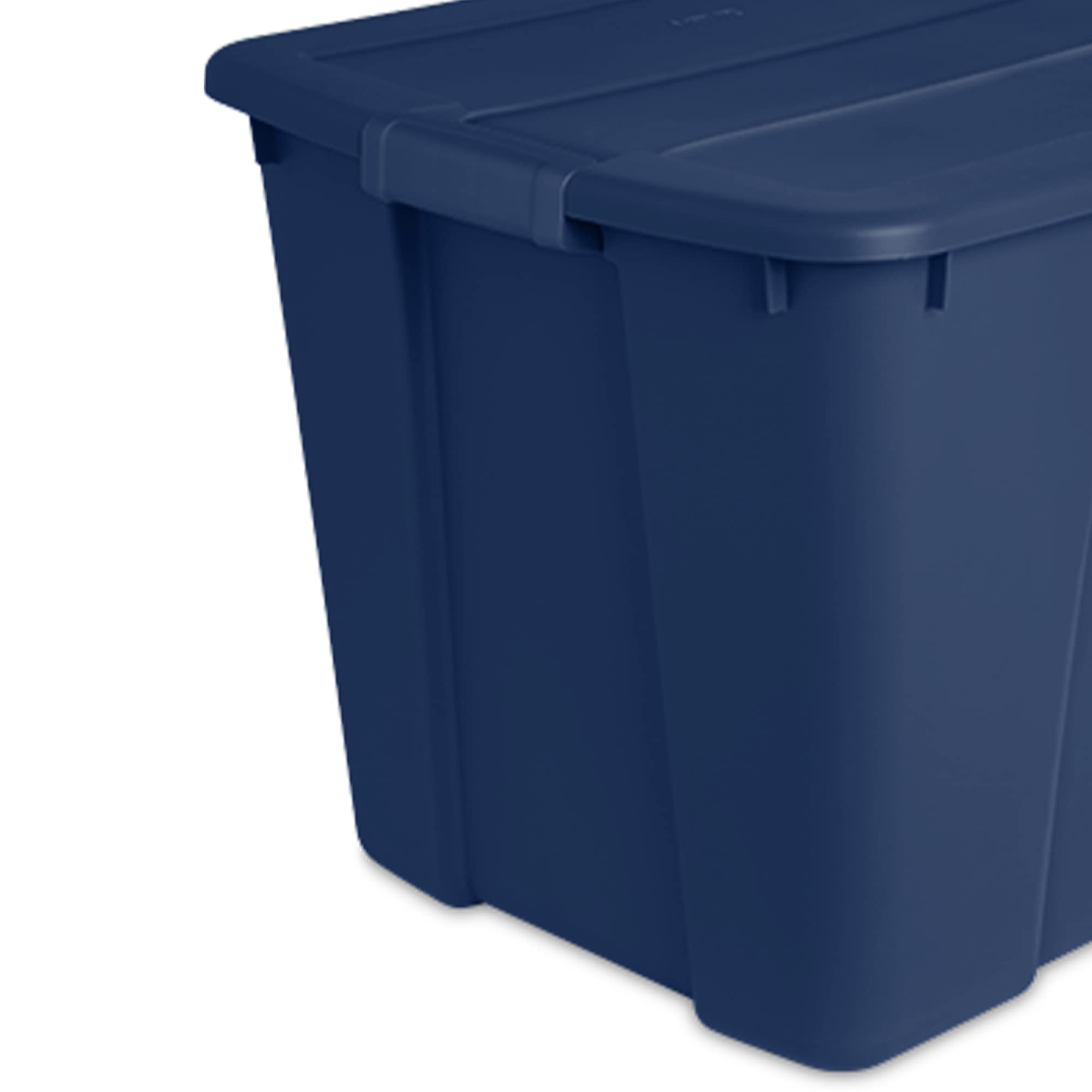 sterilite-20-gallon-stackable-plastic-storage-tote-with-latching-lid-marine-blue image 4