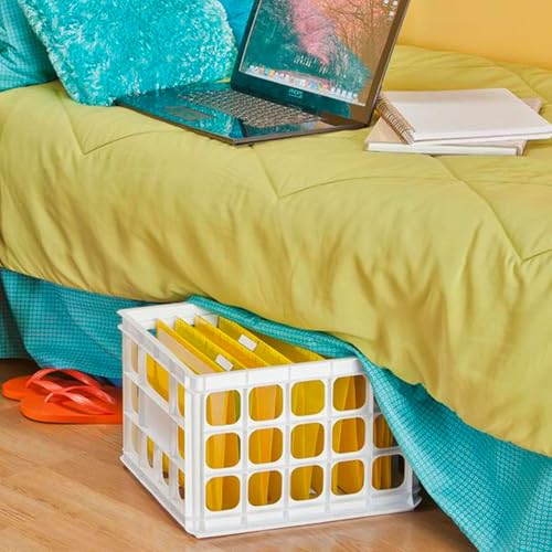 sterilite-storage-crates-6-pack-white-stackable-plastic-open-baskets-with-handle image 8
