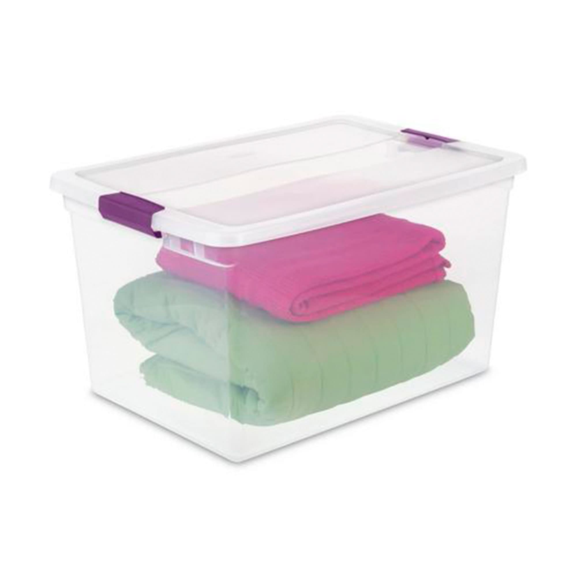 sterilite-clear-box-storage-container-6-pack-27-qt-totes-stackable-with-lids-pin image 6