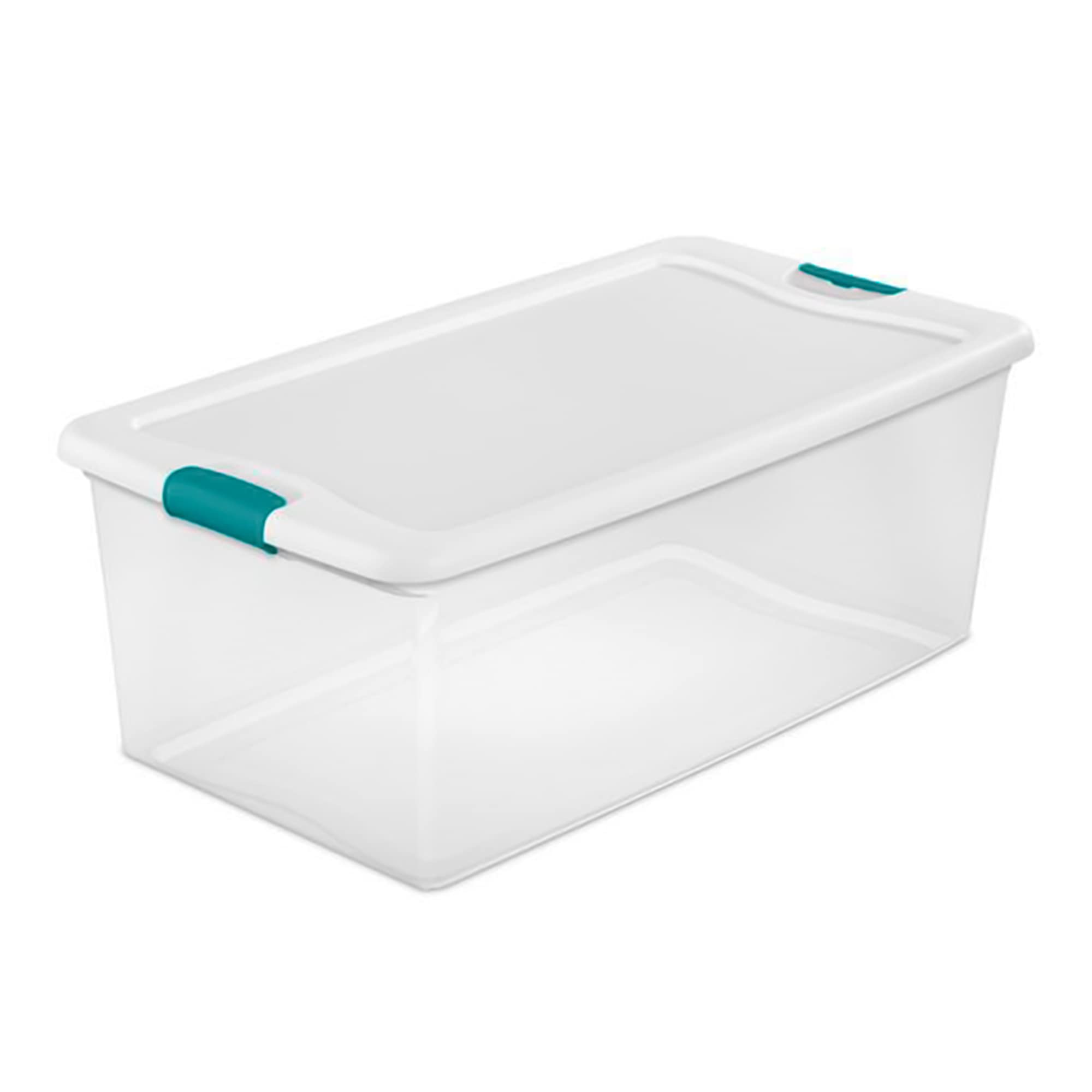 sterilite-106-quart-64-quart-latching-clear-plastic-storage-totes-with-hinged-li image 3
