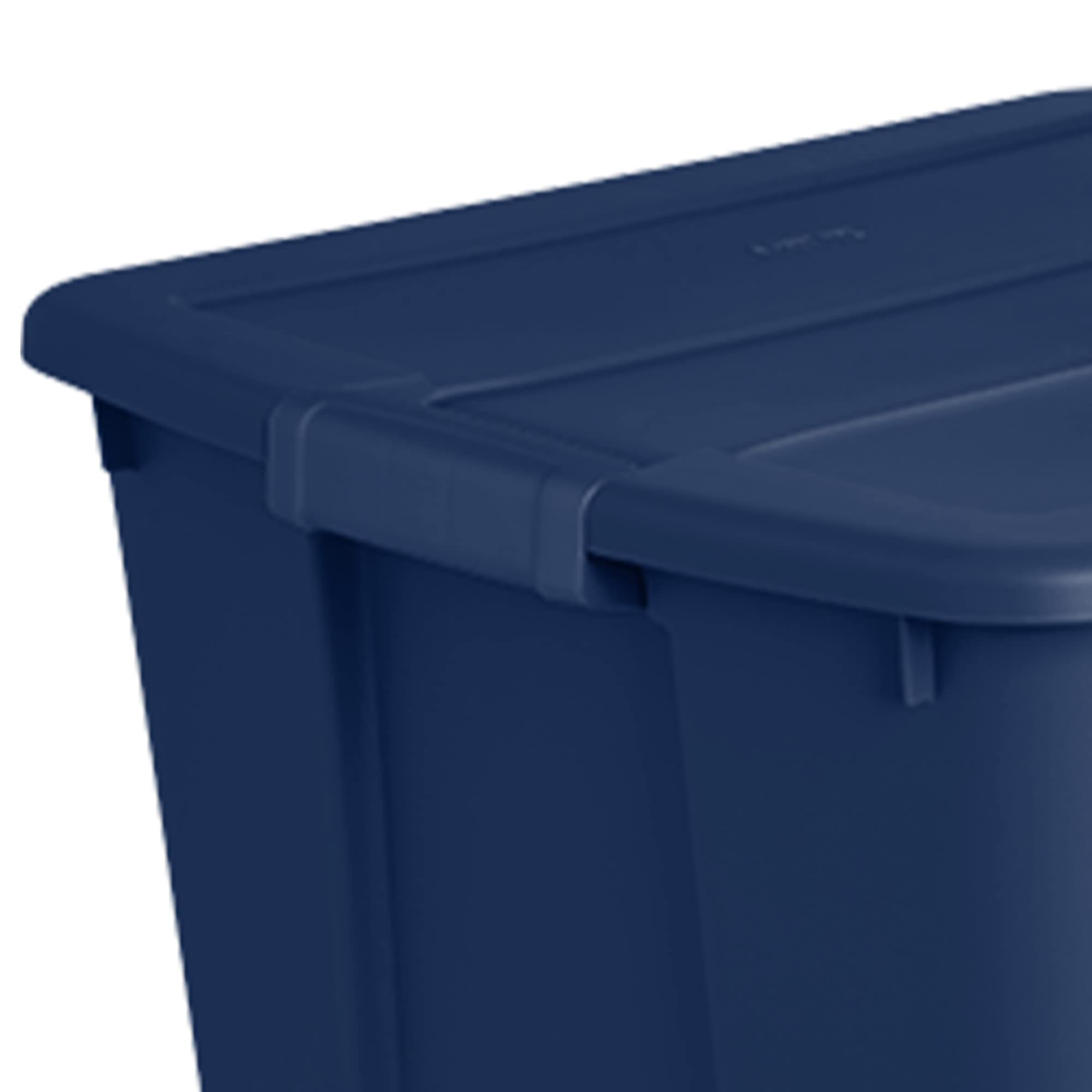sterilite-20-gallon-stackable-plastic-storage-tote-with-latching-lid-marine-blue image 5