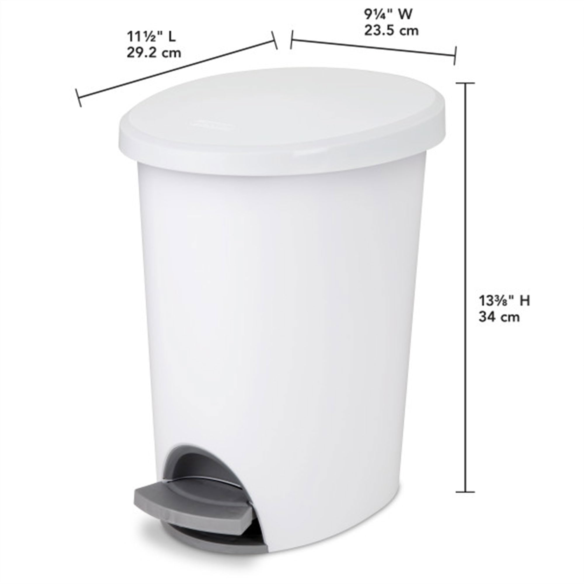 sterilite-2-6-gallon-ultra-stepon-wastebasket-with-lid-2-pack-white-plastic-peda image 3