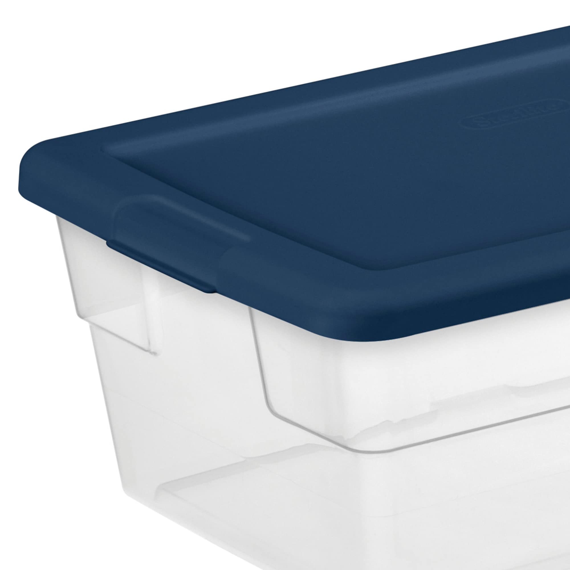 sterilite-stackable-6-quart-clear-storage-box-with-handles-and-blue-lid-90-pack- image 4