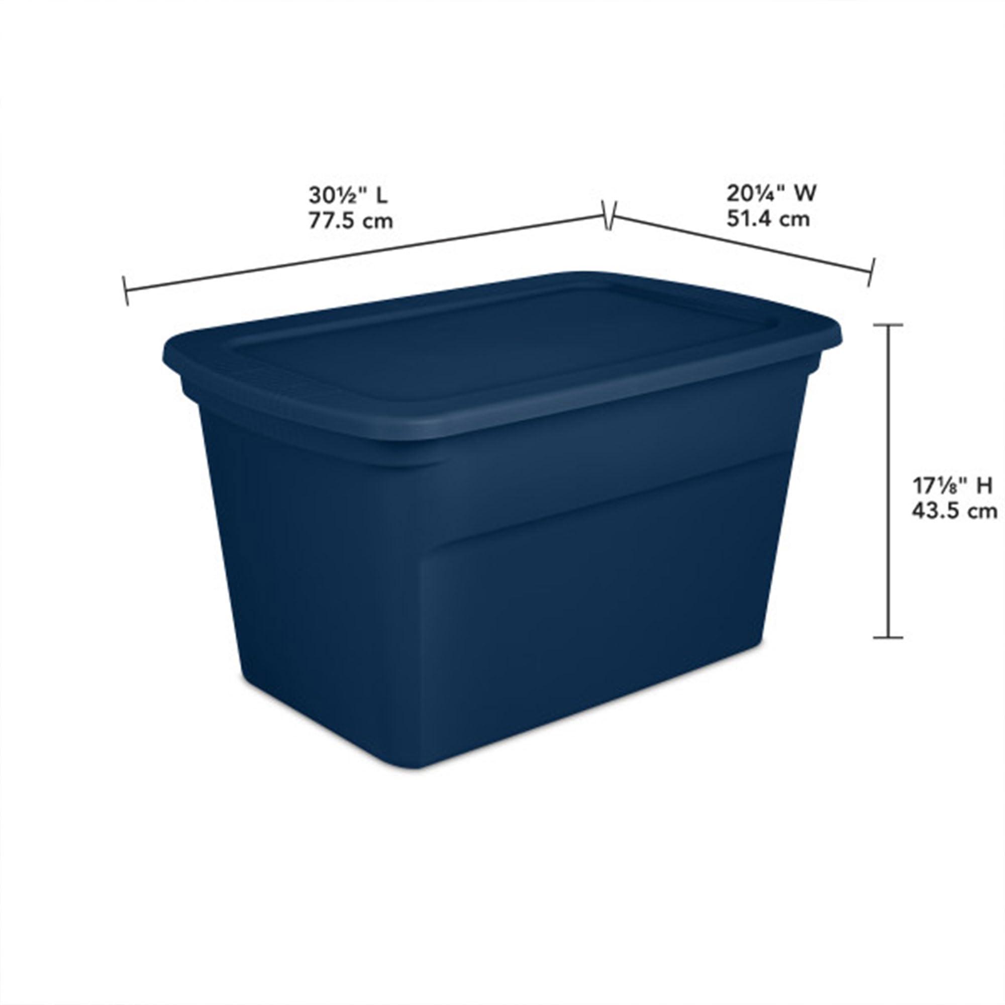 sterilite-6-pack-30-gallon-storage-tote-with-snap-lids-marine-blue image 3