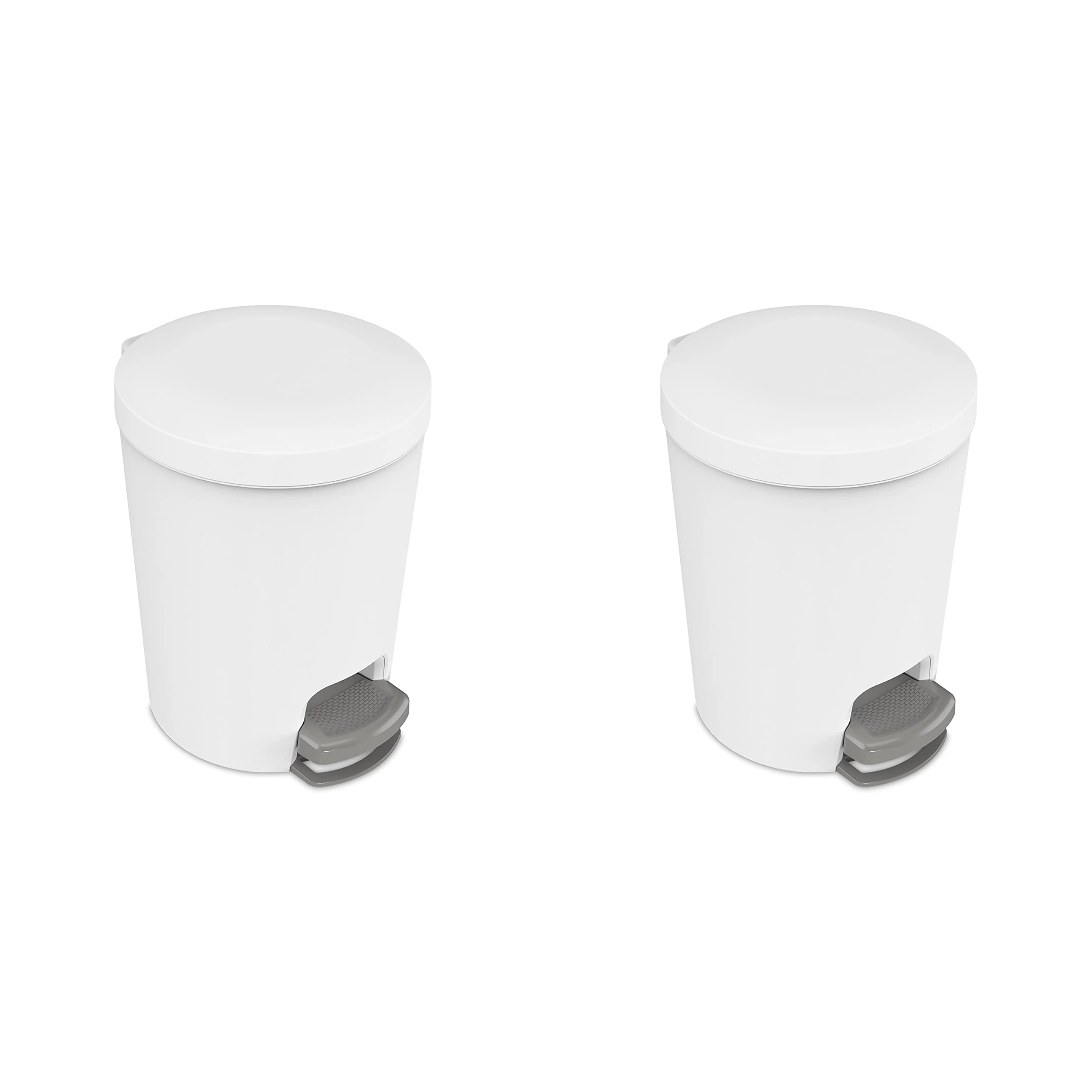 sterilite-1-6-gallon-stepon-wastebasket-with-lid-2-pack-white image 1