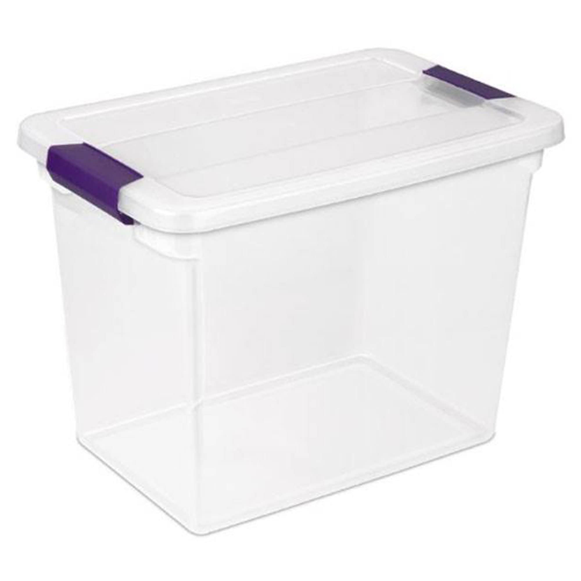 sterilite-clear-box-storage-container-6-pack-27-qt-totes-stackable-with-lids-pin image 3