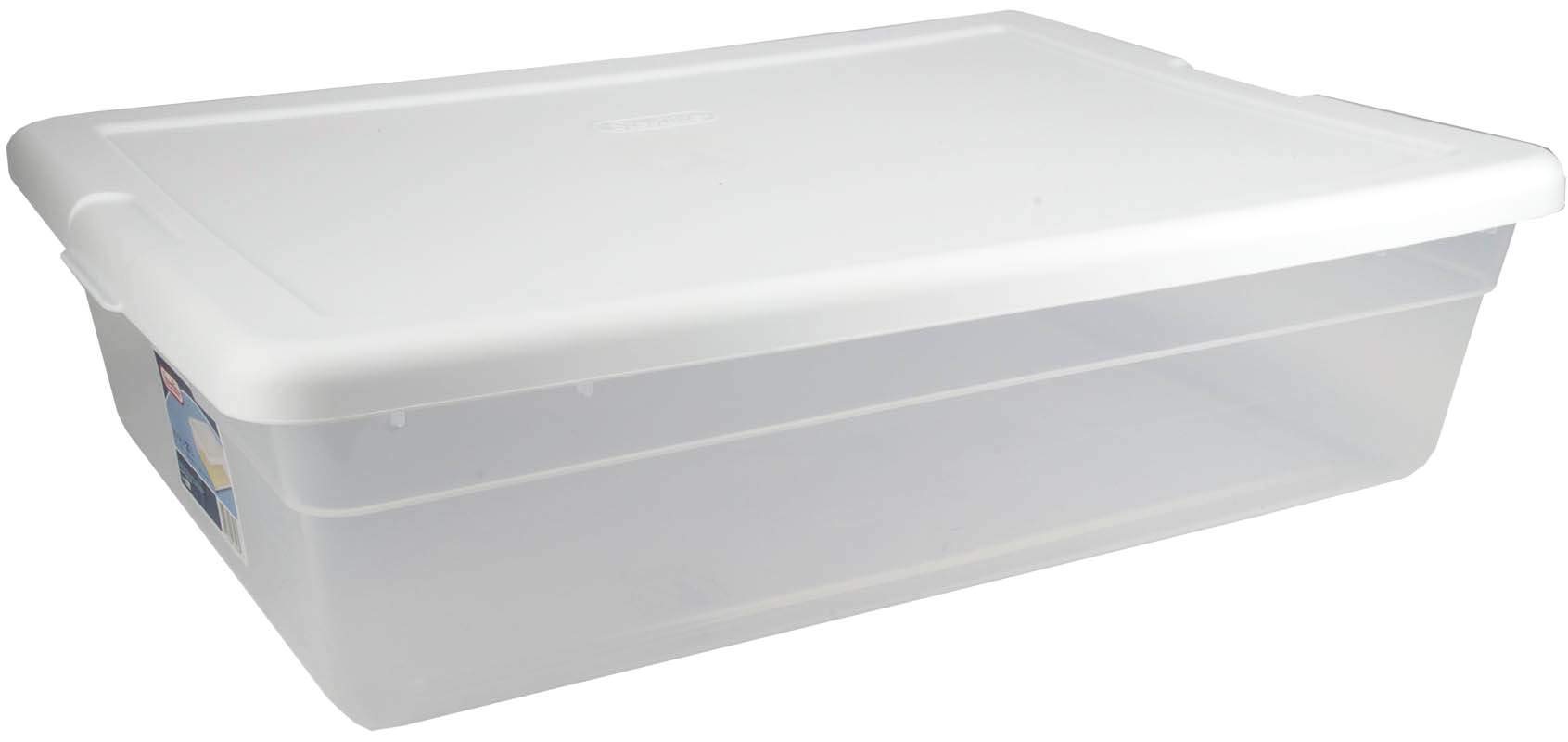 sterilite-28-quart-clear-bin-storage-box-tote-container-with-white-lid-60-pack image 3