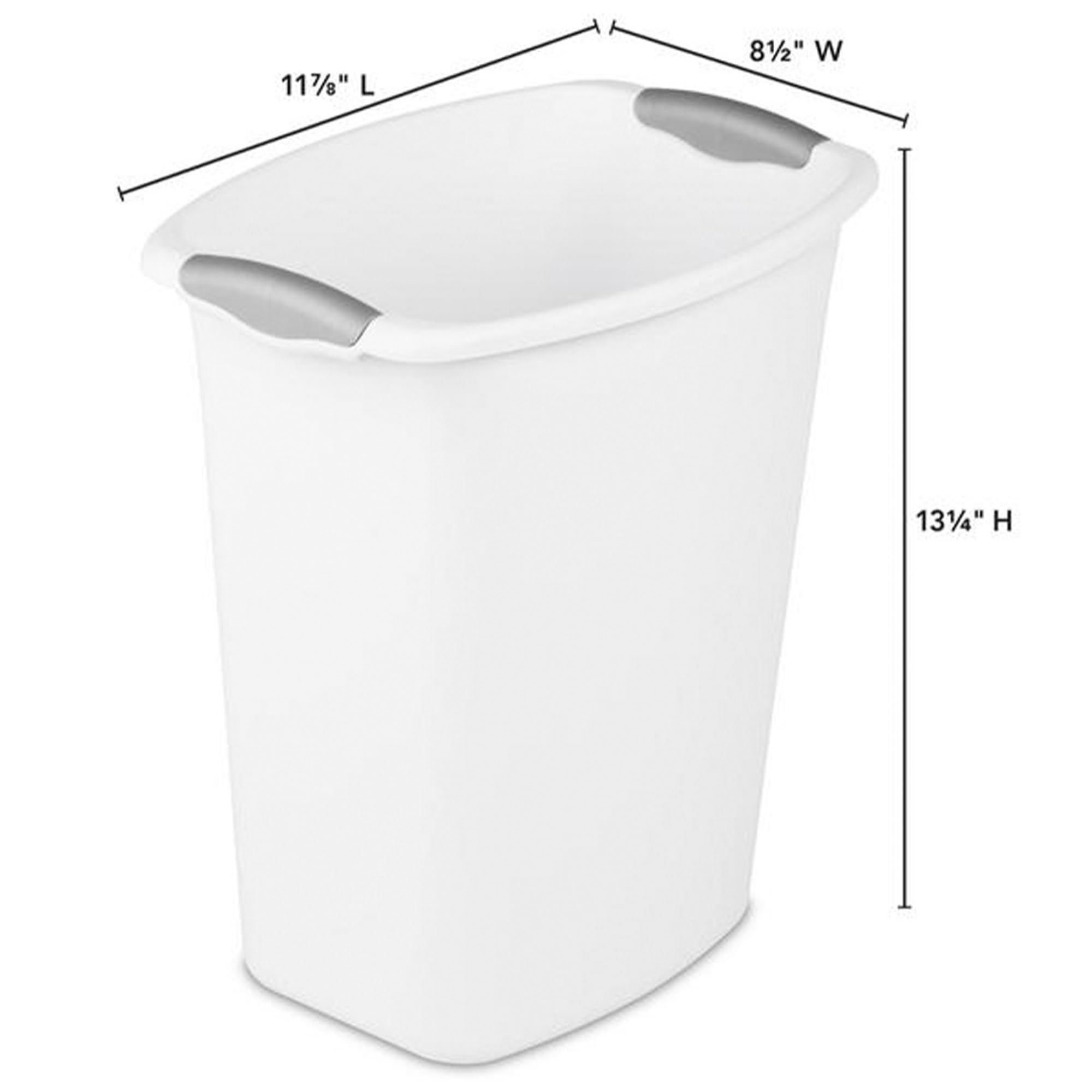 sterilite-3-gallon-wastebasket-with-titanium-inserts-6-pack-white image 2