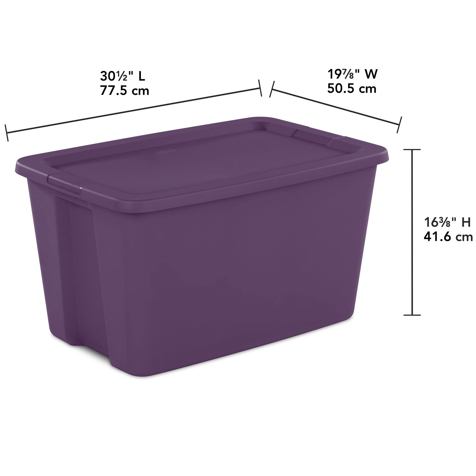 sterilite-lidded-stackable-30-gallon-storage-tote-with-molded-in-handles-6-pack- image 6