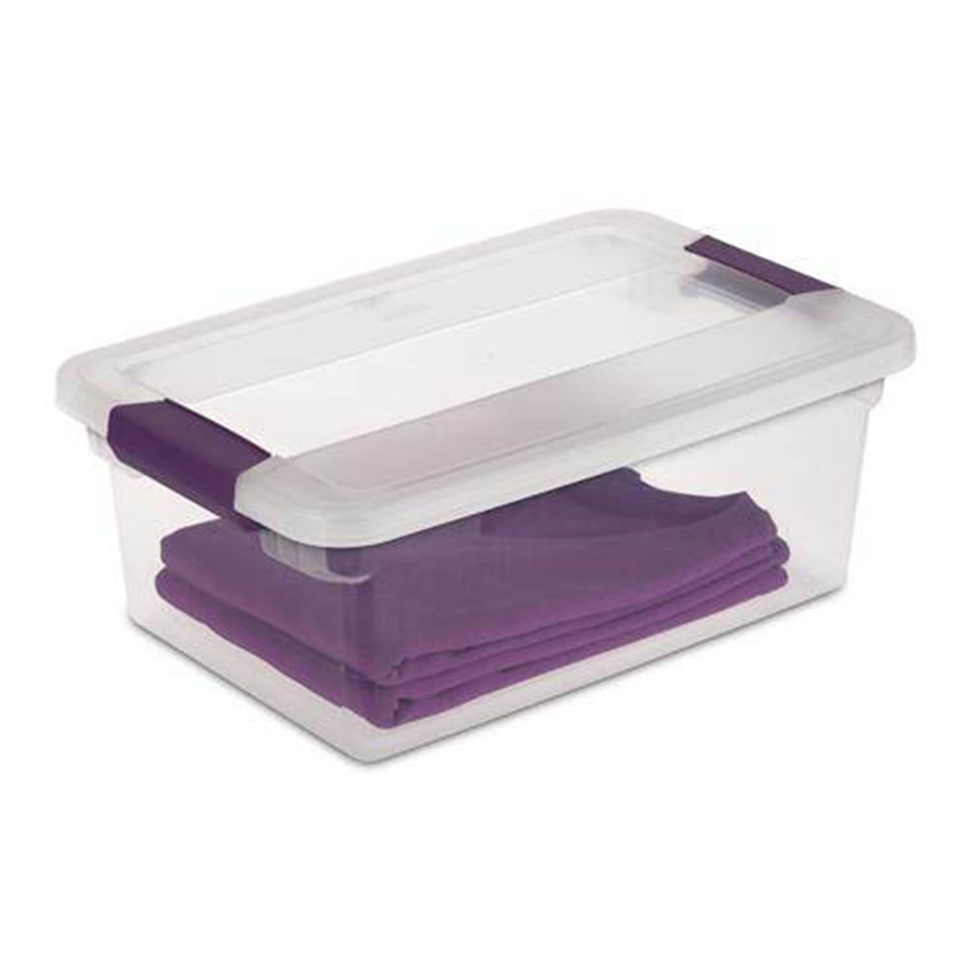 sterilite-15-quart-6-quart-clear-plastic-storage-totes-with-lids-24-pack image 3