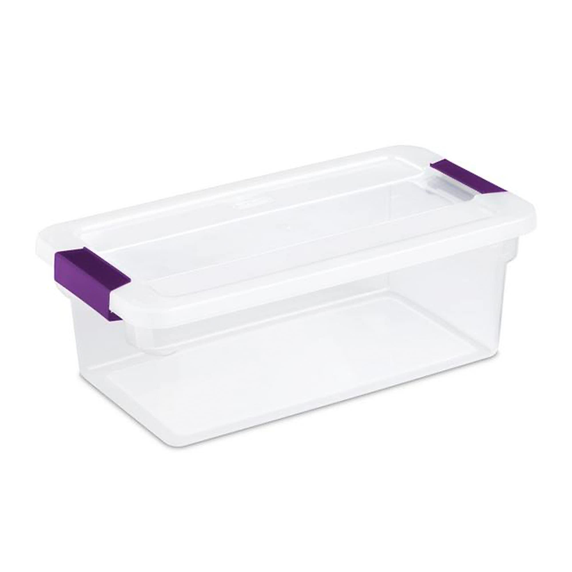 sterilite-6-quart-clearview-multipurpose-stacking-storage-container-tote-with-se image 1