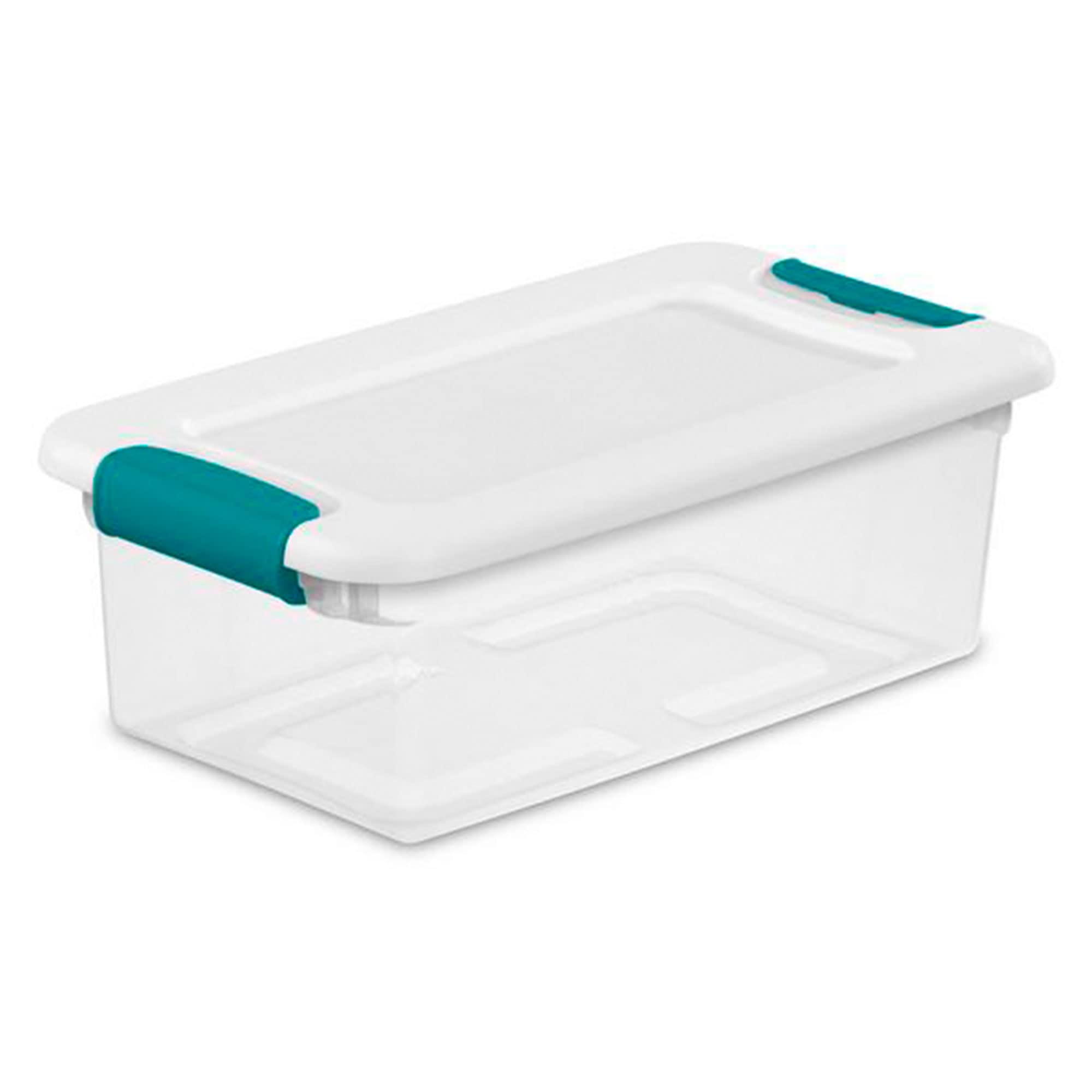 sterilite-6-quart-latching-clear-plastic-storage-organizer-tote-container-bin-bo image 1