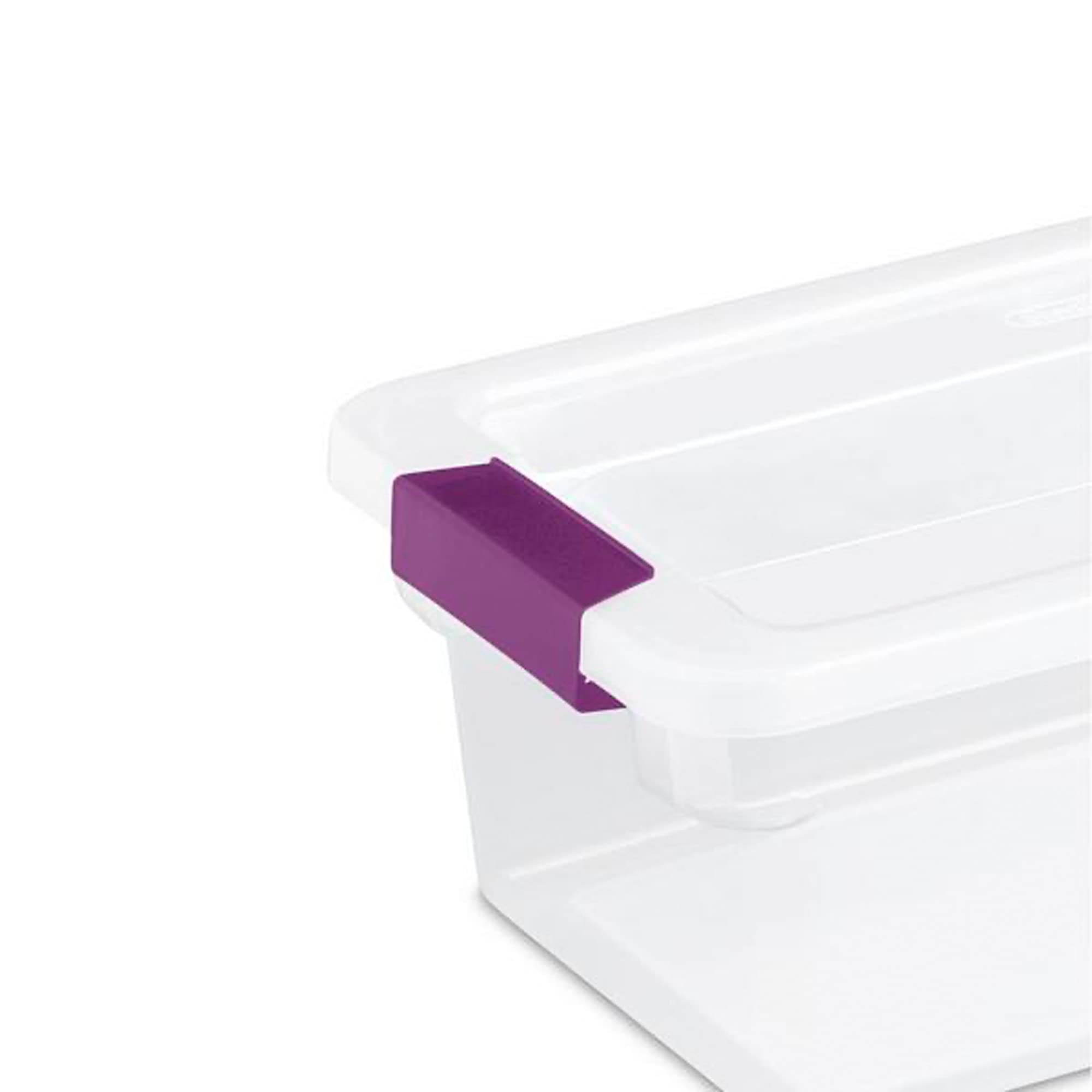 sterilite-6-quart-clearview-multipurpose-stacking-storage-container-tote-with-se image 2