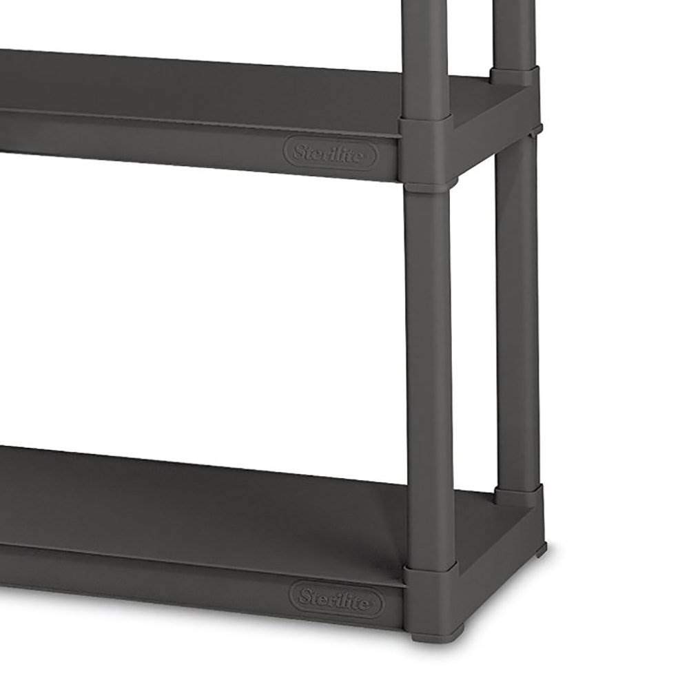 sterilite-4-shelf-durable-solid-surface-shelving-unit-flat-gray-12-pack image 2