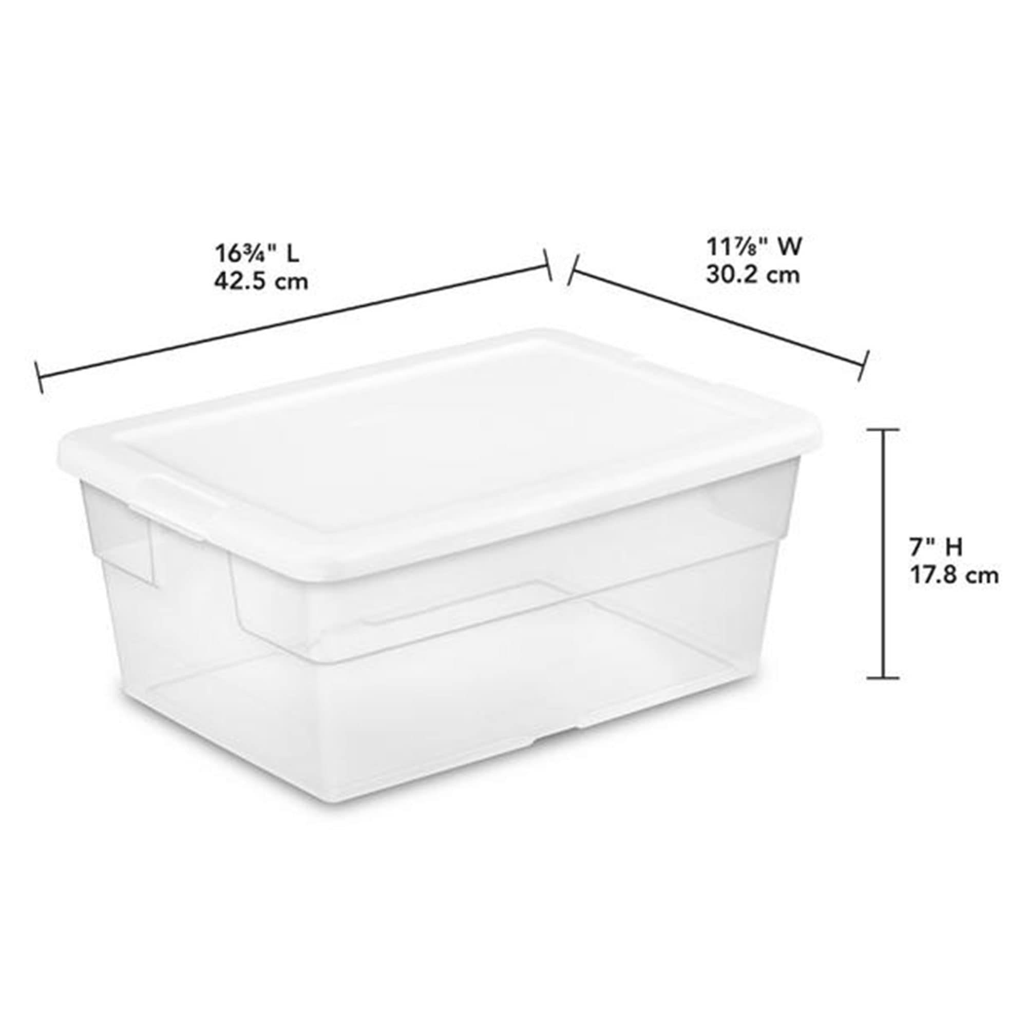sterilite-16-quart-basic-clear-storage-box-with-white-lid image 6