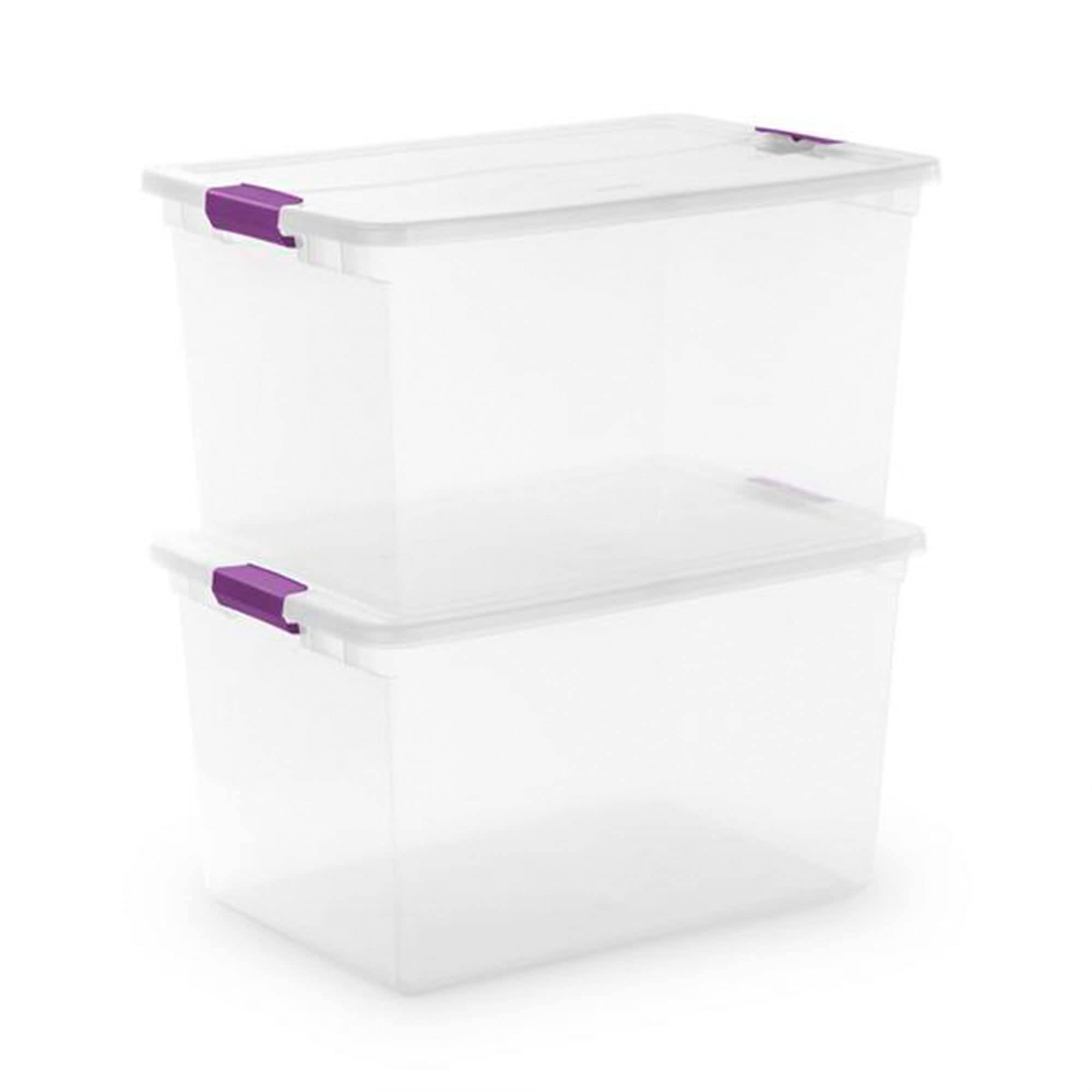 sterilite-clear-box-storage-container-6-pack-27-qt-totes-stackable-with-lids-pin image 4