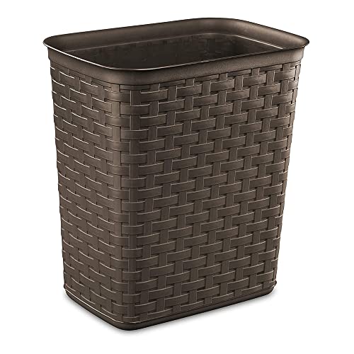 sterilite-weave-3-4-gallon-plastic-wastebasket-with-espresso-brown-finish-24-pac image 5