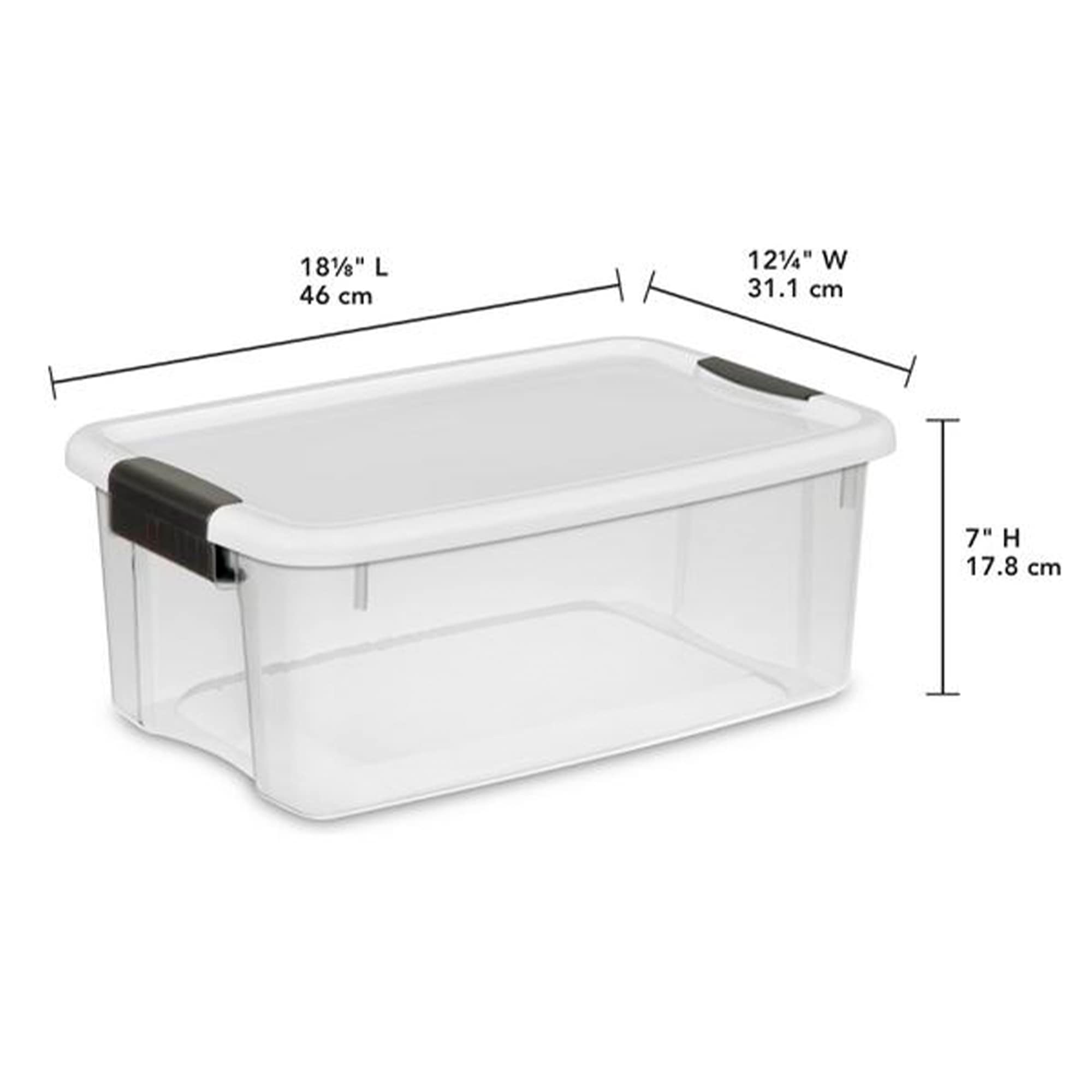 sterilite-30-quart-18-quart-clear-latching-storage-boxes-with-white-lids-12-pack image 3