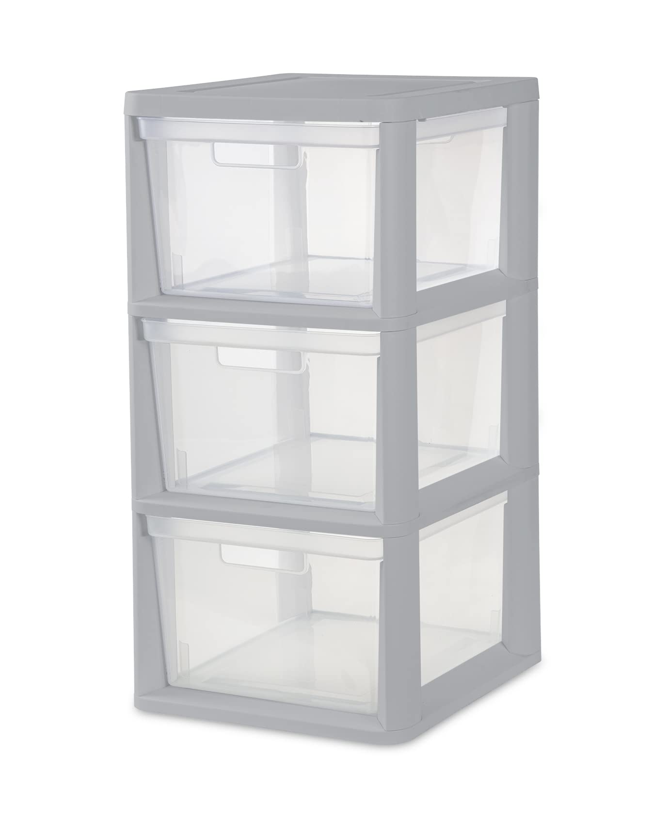 sterilite-3-drawer-storage-tower-with-clear-drawers-gray-1-pack image 1
