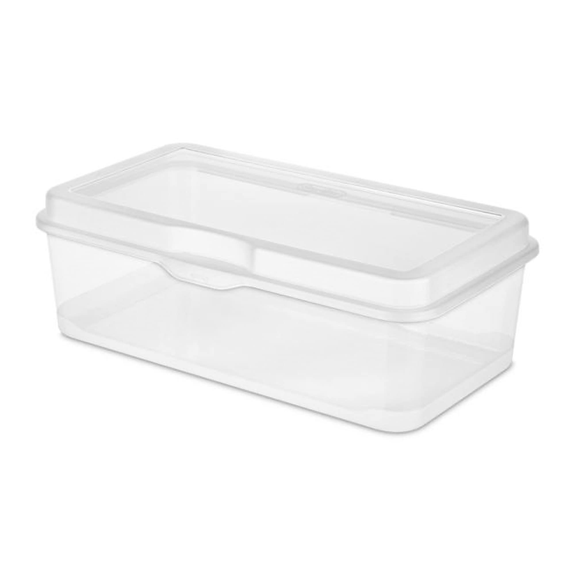 sterilite-clear-fliptop-plastic-stacking-storage-container-tote-with-latching-li image 2