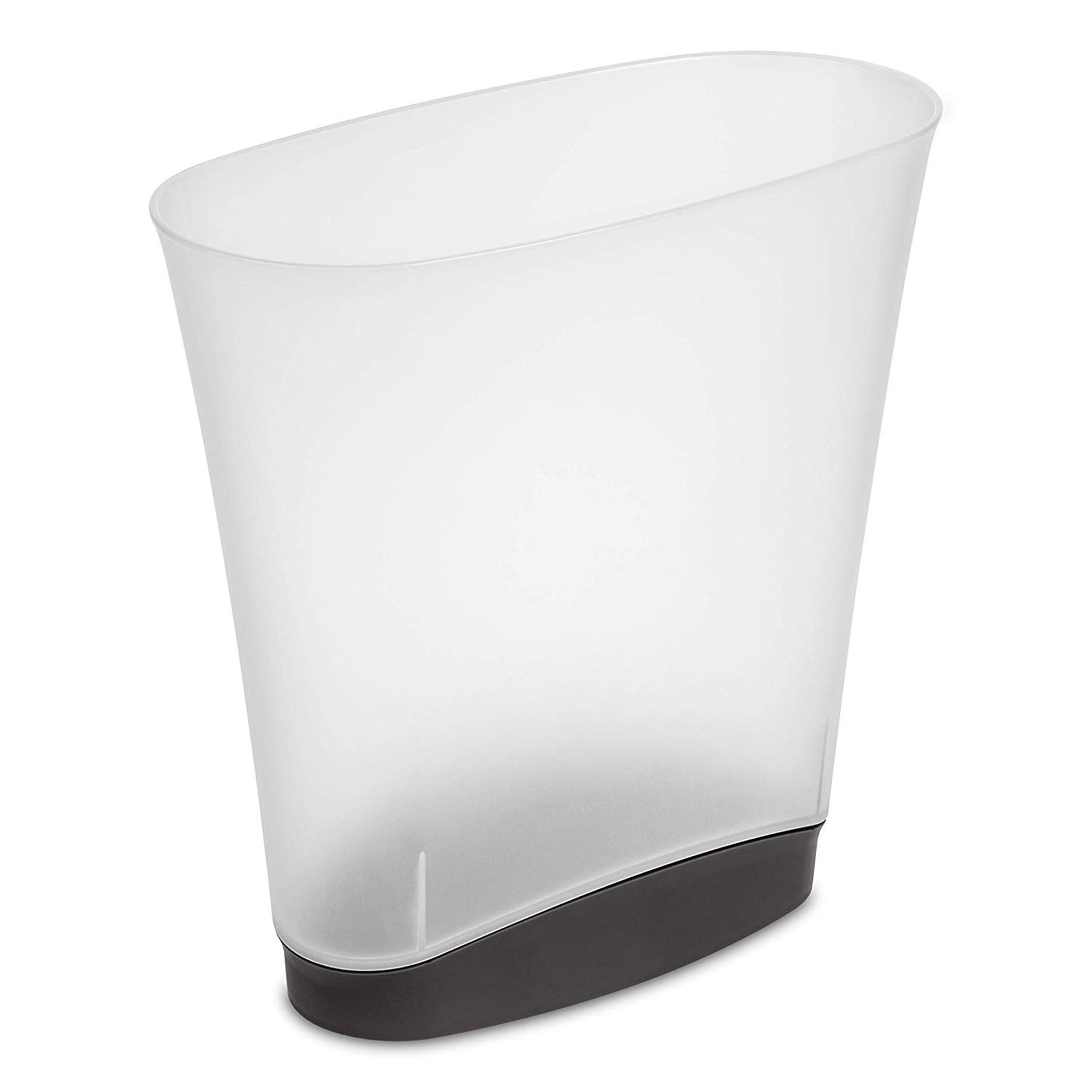sterilite-2-4-gallon-slim-wastebasket-with-lid-clear-6-pack-space-saving-bathroo image 1