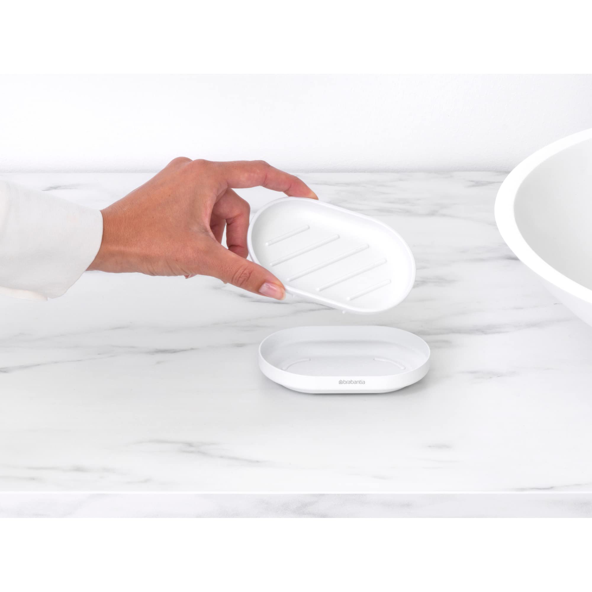 brabantia-mindset-soap-dish-mineral-fresh-white-anti-rust-metal-non-slip-basin-s image 4