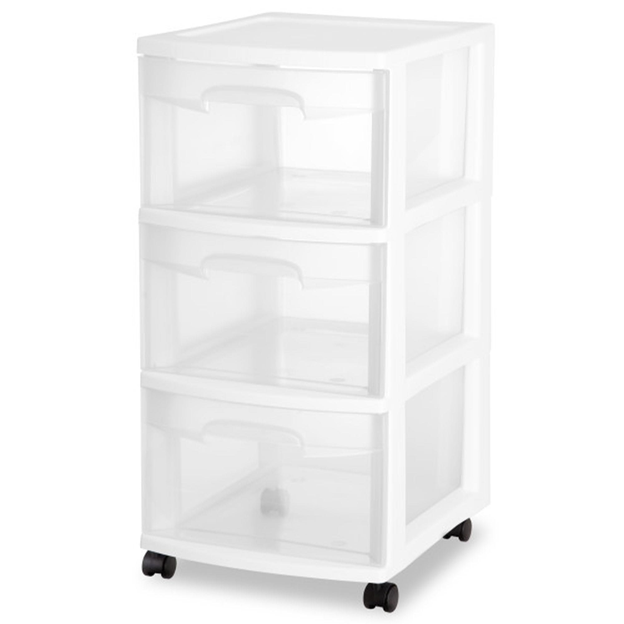 sterilite-2-pack-3-drawer-rolling-storage-cart-white-plastic-organizer-with-cast image 5