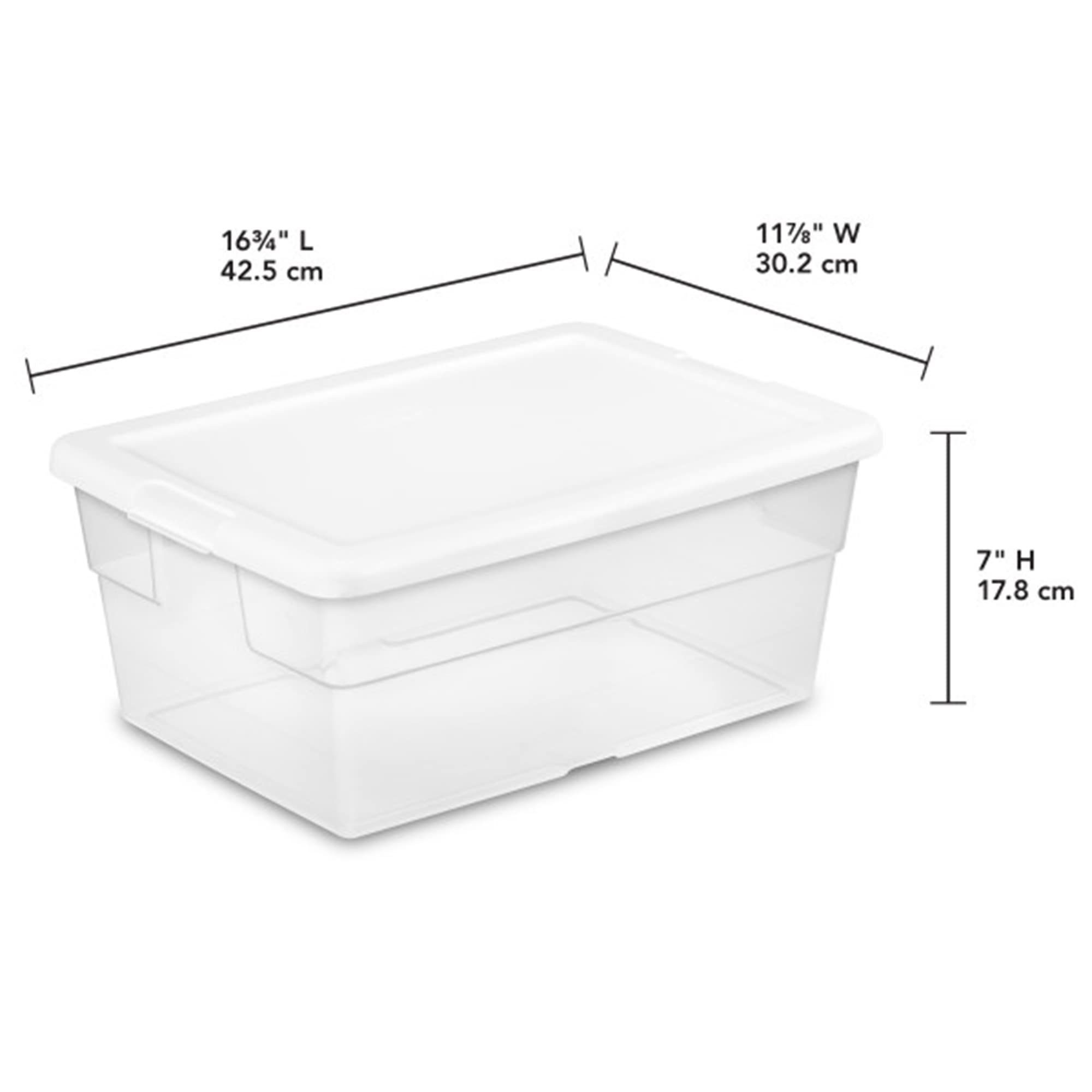 sterilite-16-quart-clear-stacking-storage-container-box-with-secure-latching-lid image 2