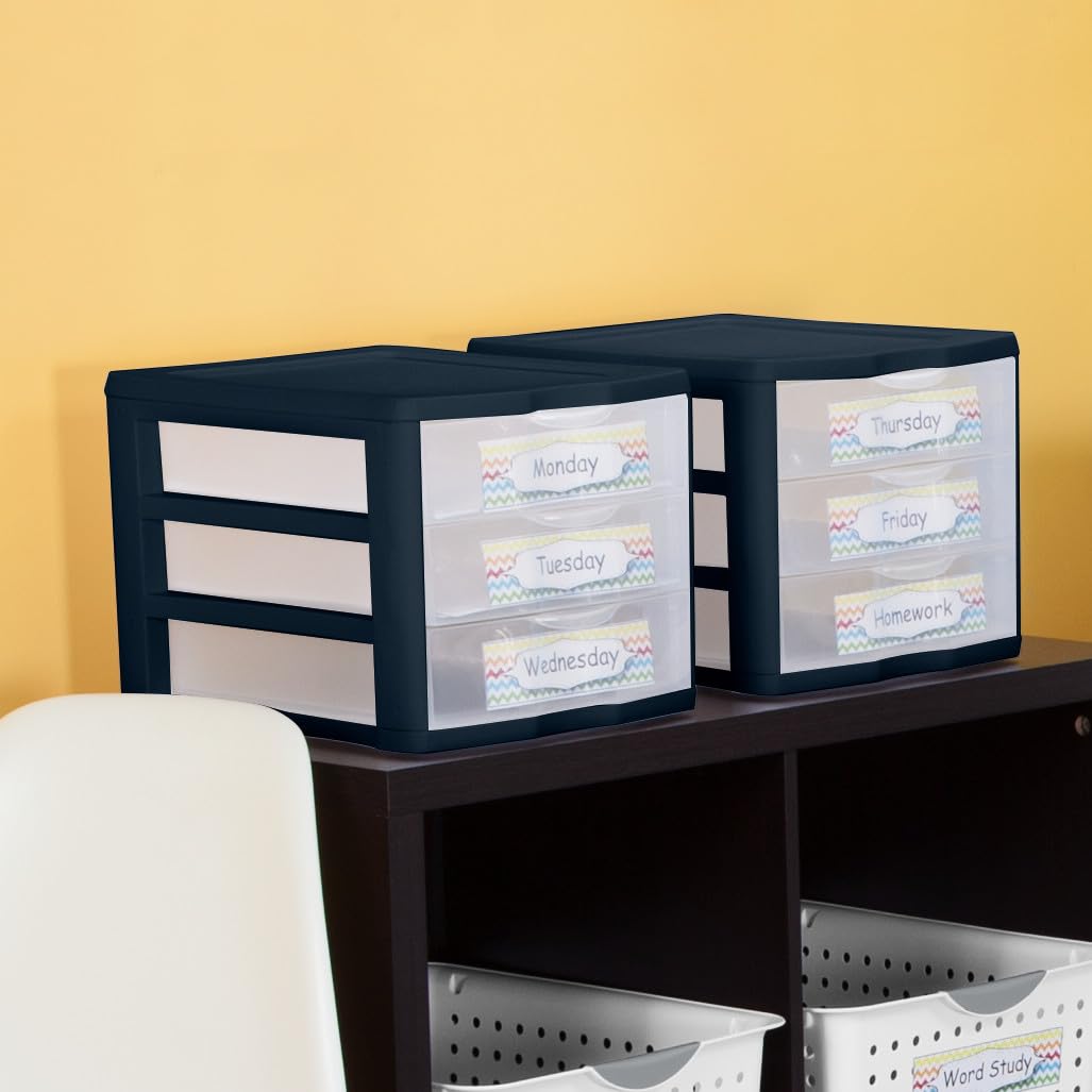 sterilite-3-drawer-unit-clear-drawers-blue-cove image 8