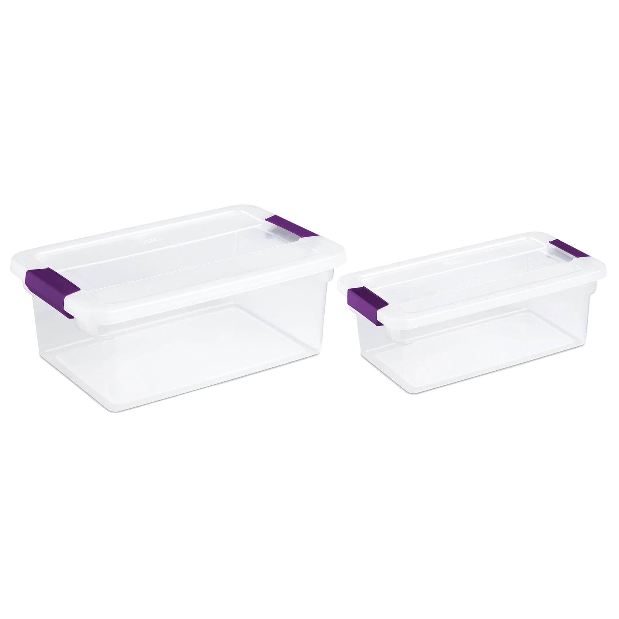 sterilite-15-quart-6-quart-clear-plastic-storage-totes-with-lids-24-pack image 1
