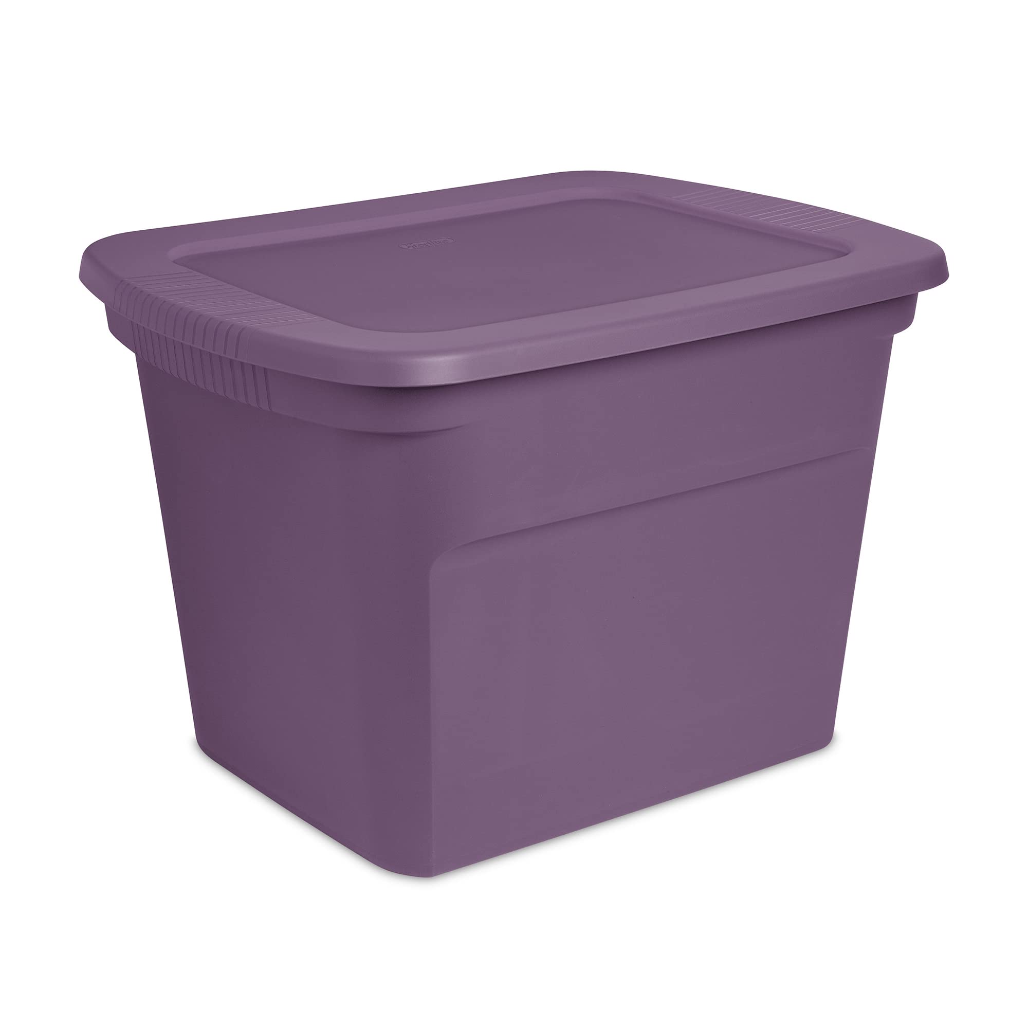 sterilite-18-gallon-stackable-storage-tote-with-handles-and-indented-lid-purple- image 2